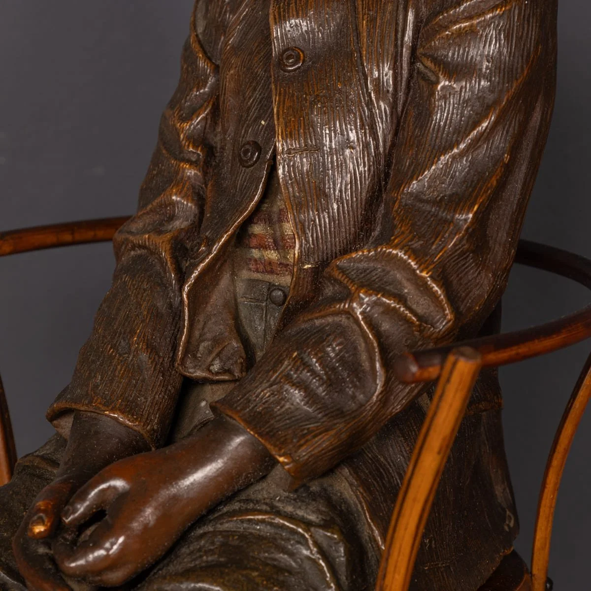 PUSHKINS.COM - Z12427 - ANTIQUE 20thC AUSTRIAN TERACOTTA FRIEDRICH GOLDSCHEIDER FIGURE IN A CHAIR c.1900 - 13.jpg