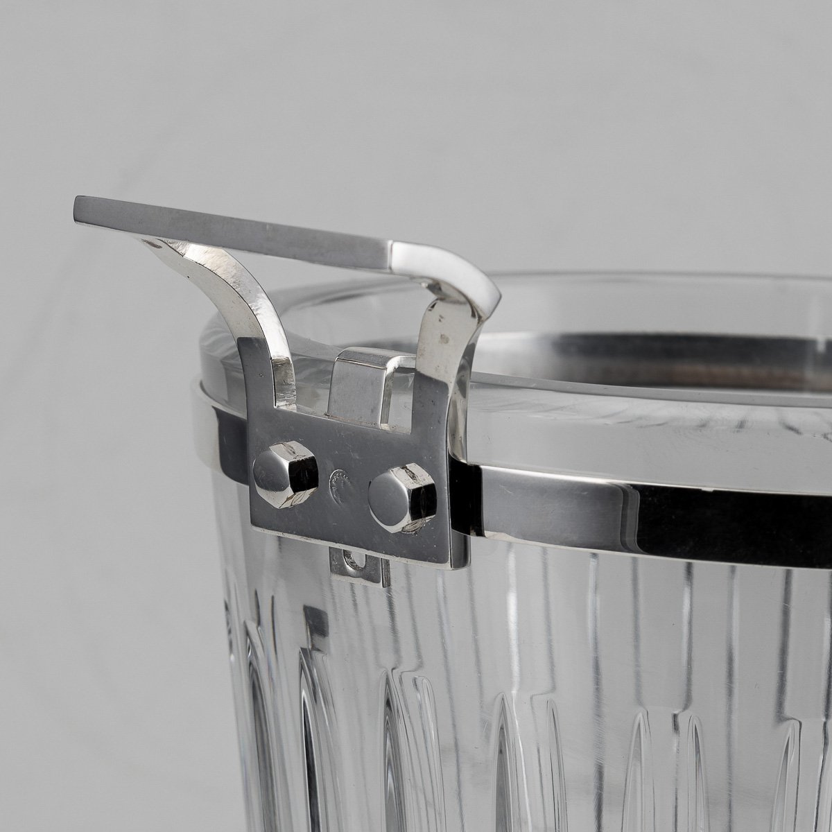 PUSHKINS.COM - D11363 - STUNNING 20thC FRENCH SILVER PLATED & BACCARAT GLASS WINE COOLER c.1960 - 09.jpg