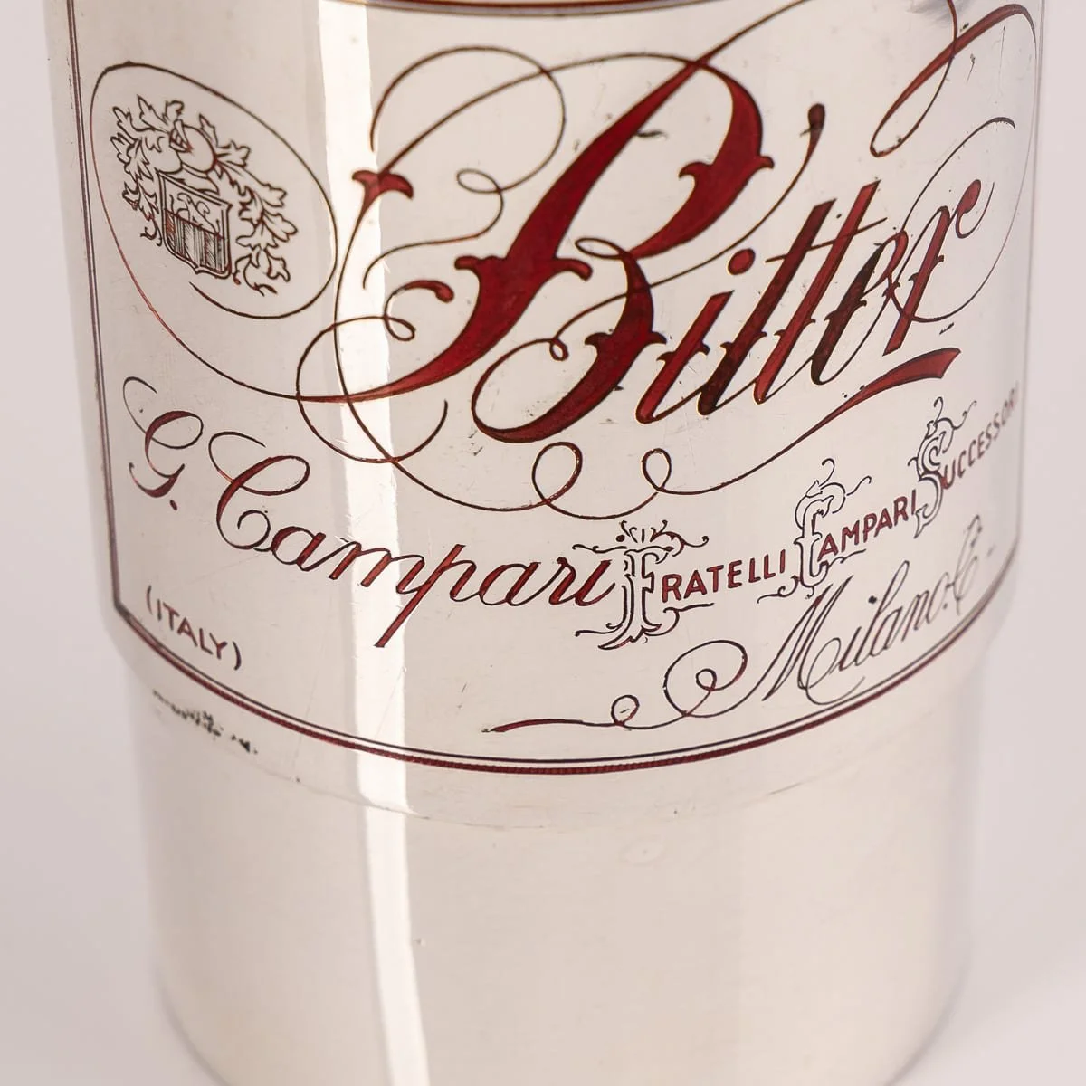 PUSHKINS.COM - B11837 - 20thC ITALIAN SILVER PLATED NOVELTY 'CAMPARI BOTTLE' COCKTAIL SHAKER c.1970 - 10.jpg