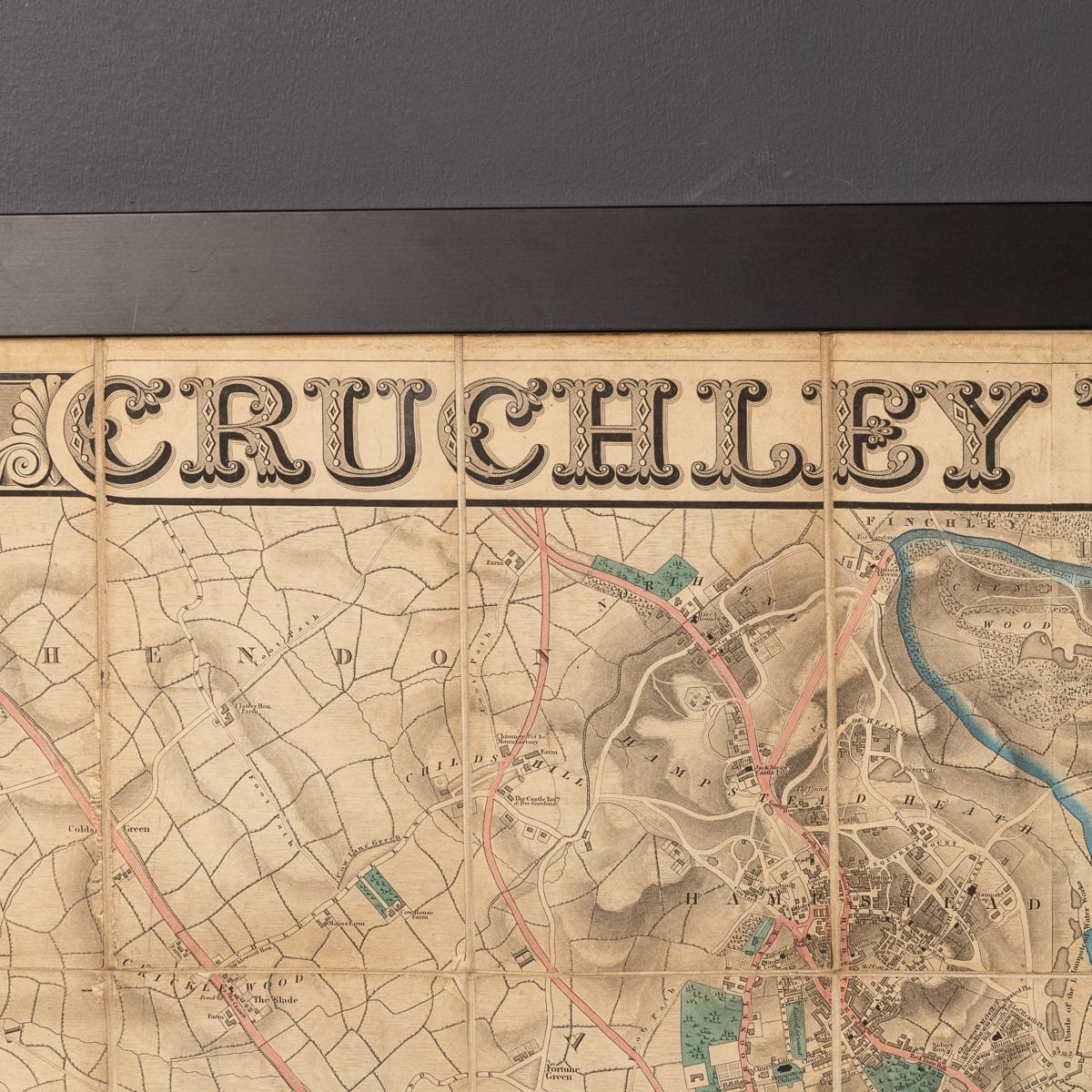PUSHKINS.COM - Z12094 - ANTIQUE 19thC ENGLISH FRAMED CRUCHLEYS NEW PLAN OF LONDON MAP c.1834 - 05.jpg