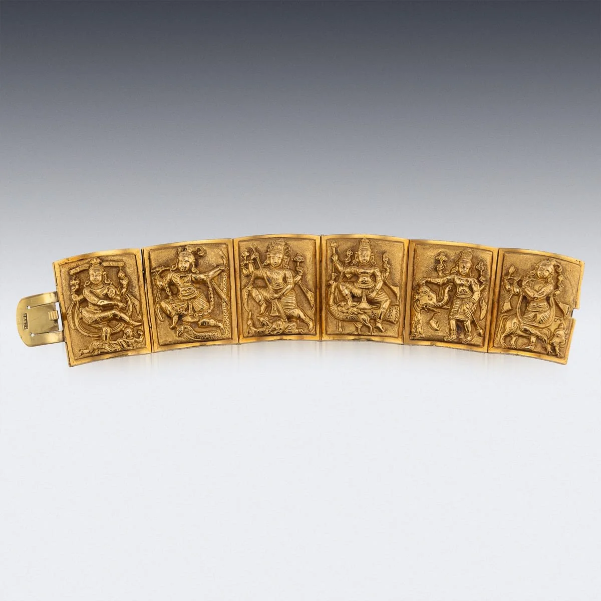 PUSHKINS.COM - A00131 -ANTIQUE 19thC INDIAN SOLID 22K GOLD BRACELET, P ORR & SONS, MADRAS c.1880 - 07.jpg