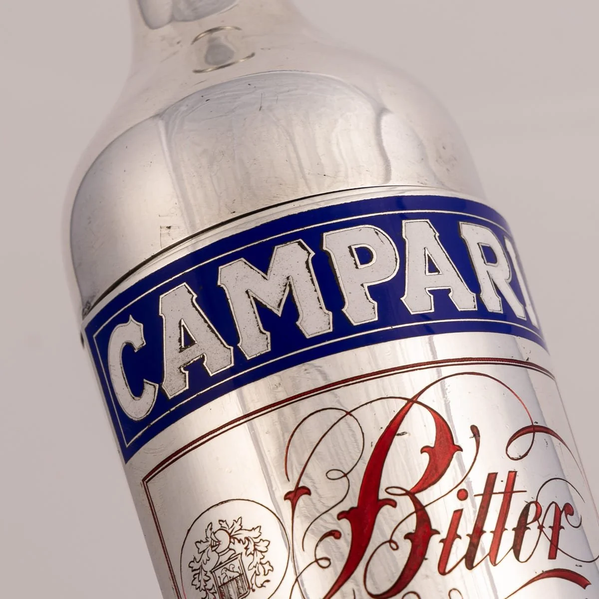 PUSHKINS.COM - B11837 - 20thC ITALIAN SILVER PLATED NOVELTY 'CAMPARI BOTTLE' COCKTAIL SHAKER c.1970 - 11.jpg
