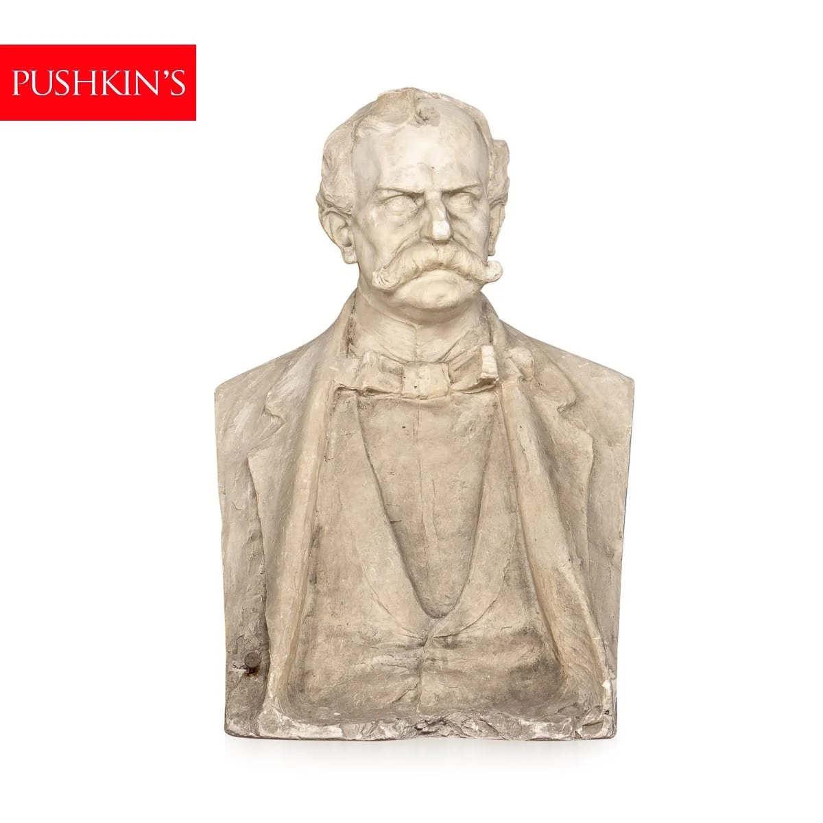 PUSHKINS.COM - B12782d - ANTIQUE 20thC ITALIAN PLASTER PORTRAIT BUST ATTRIBUTED TO RICCARDO SECCHI - 02.jpg