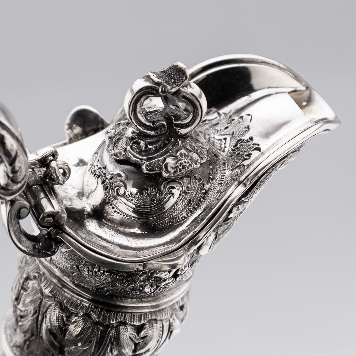 PUSHKINS.COM - ANTIQUE 19thC VICTORIAN SOLID SILVER ARMADA JUG, LONDON c.1891 - 16.jpg