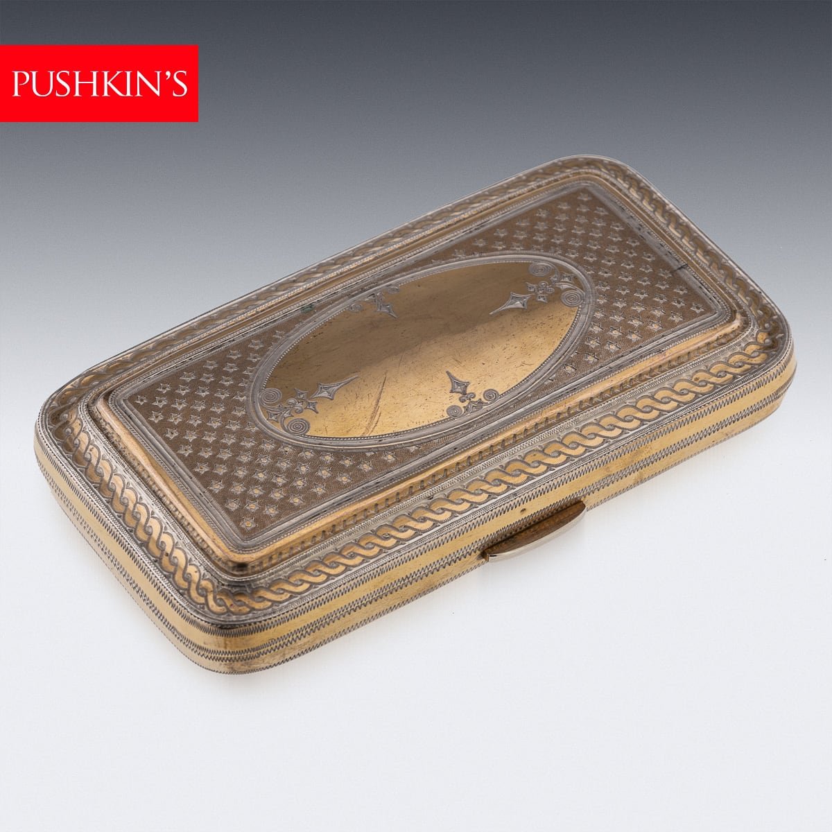 PUSHKIN'S - MID 20thC TURKISH REPUBLIC GILT SOLID SILVER SPECTACLE CASE c.1940 - 1.jpg