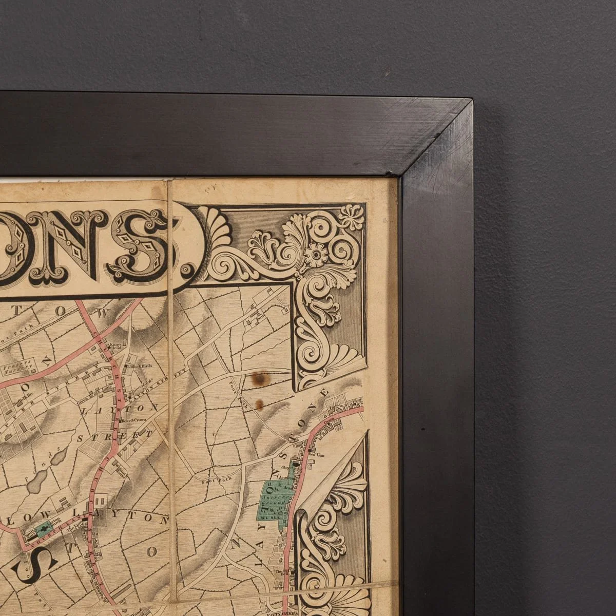 PUSHKINS.COM - Z12094 - ANTIQUE 19thC ENGLISH FRAMED CRUCHLEYS NEW PLAN OF LONDON MAP c.1834 - 29.jpg