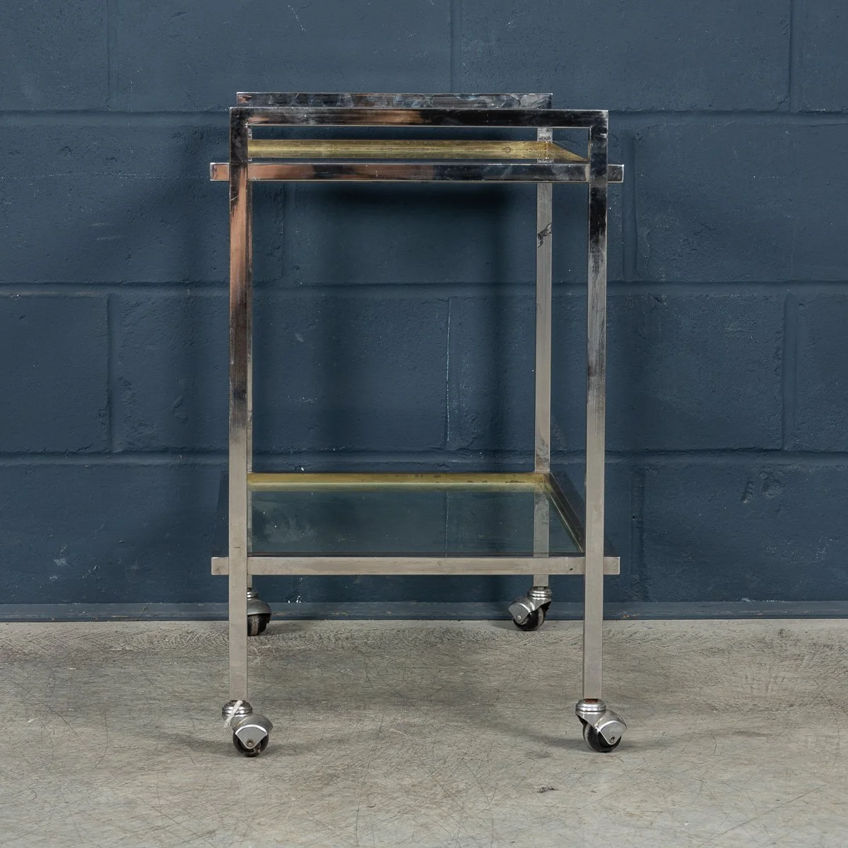 PUSHKINS.COM - B11470 - 20thC BRASS & CHROME DRINKS TROLLEY BY BELGO CHROM, BELGIUM c.1980 - 08.jpg