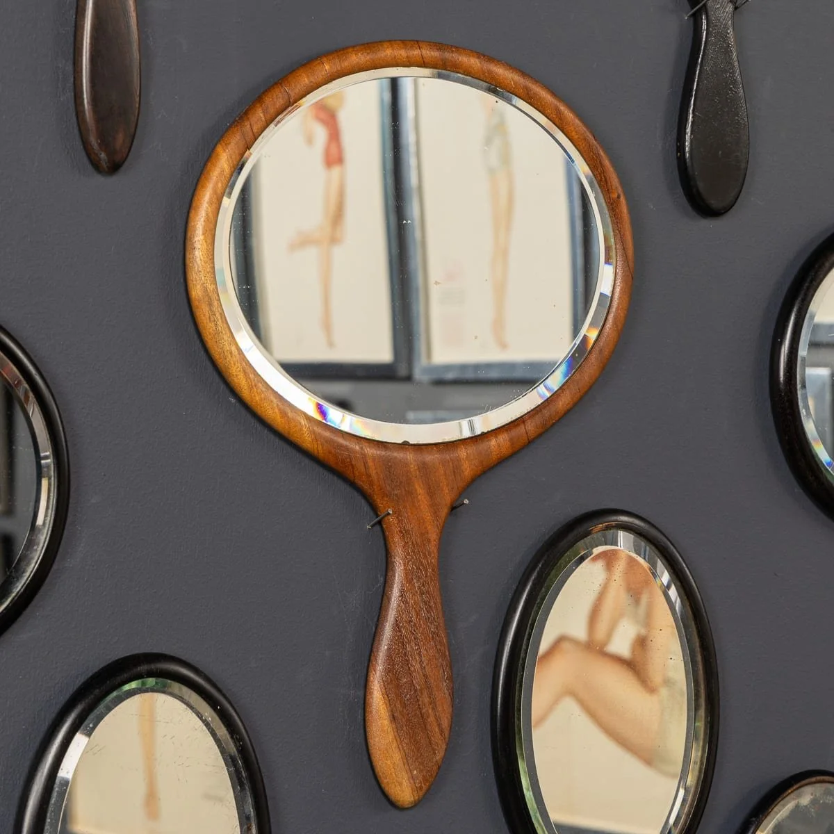 PUSHKINS.COM - Z12122 - ANTIQUE 19thC COLLECTION OF TWENTY FIVE WOODEN HAND MIRRORS - 13.jpg