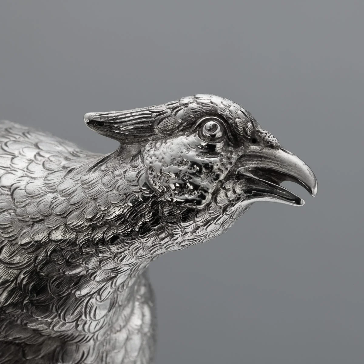 PUSHKINS.COM - A00126 - ANTIQUE 20thC GERMAN SOLID SILVER PAIR OF PHEASANT STATUES, HANAU c.1920 - 25.jpg