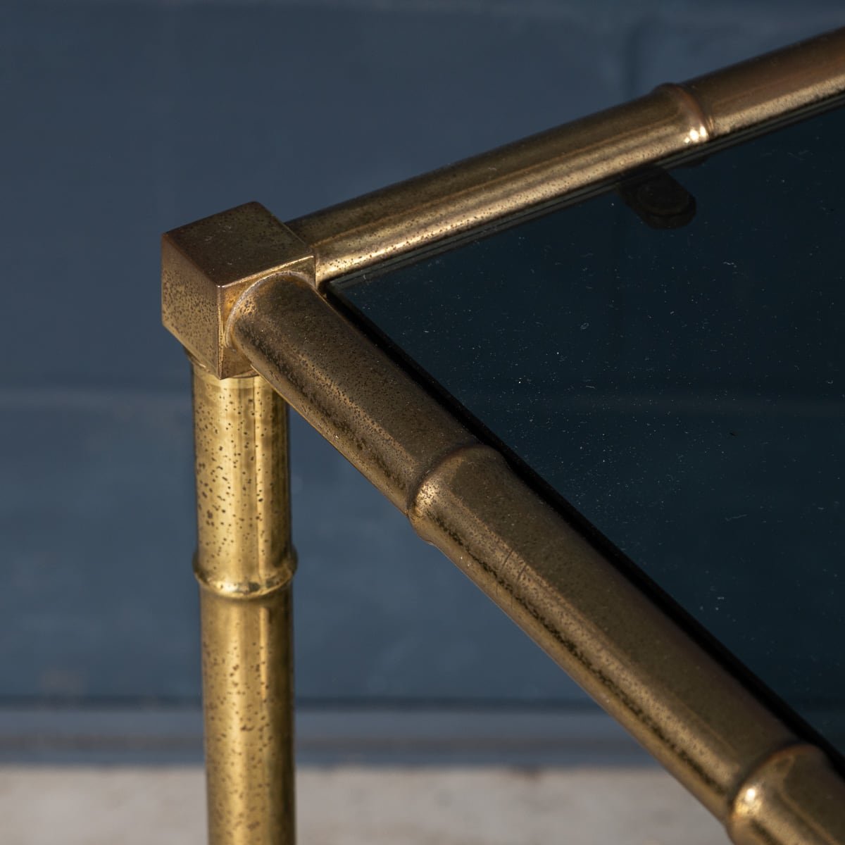 PUSHKINS.COM - A 20th CENTURY ITALIAN BRASS FRAMED DRINKS TROLLEY IN FAUX BAMBOO c.1980 - 10.jpg