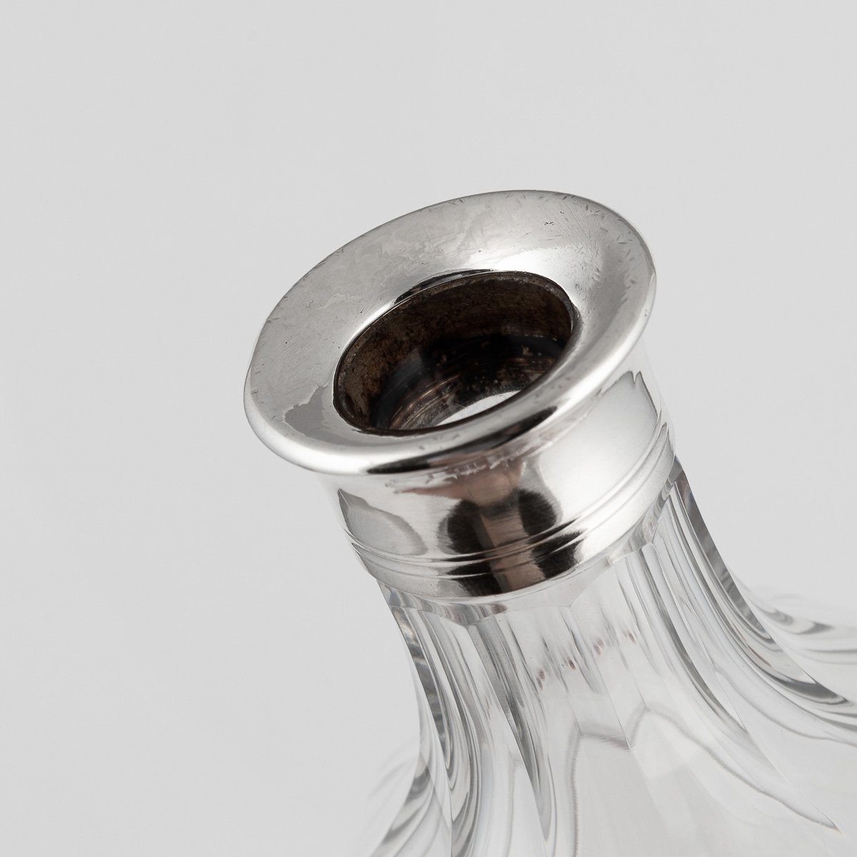 PUSHKINS.COM - D11326 - STUNNING 20thC FRENCH SOLID SILVER & CUT GLASS DECANTER - 13.jpg