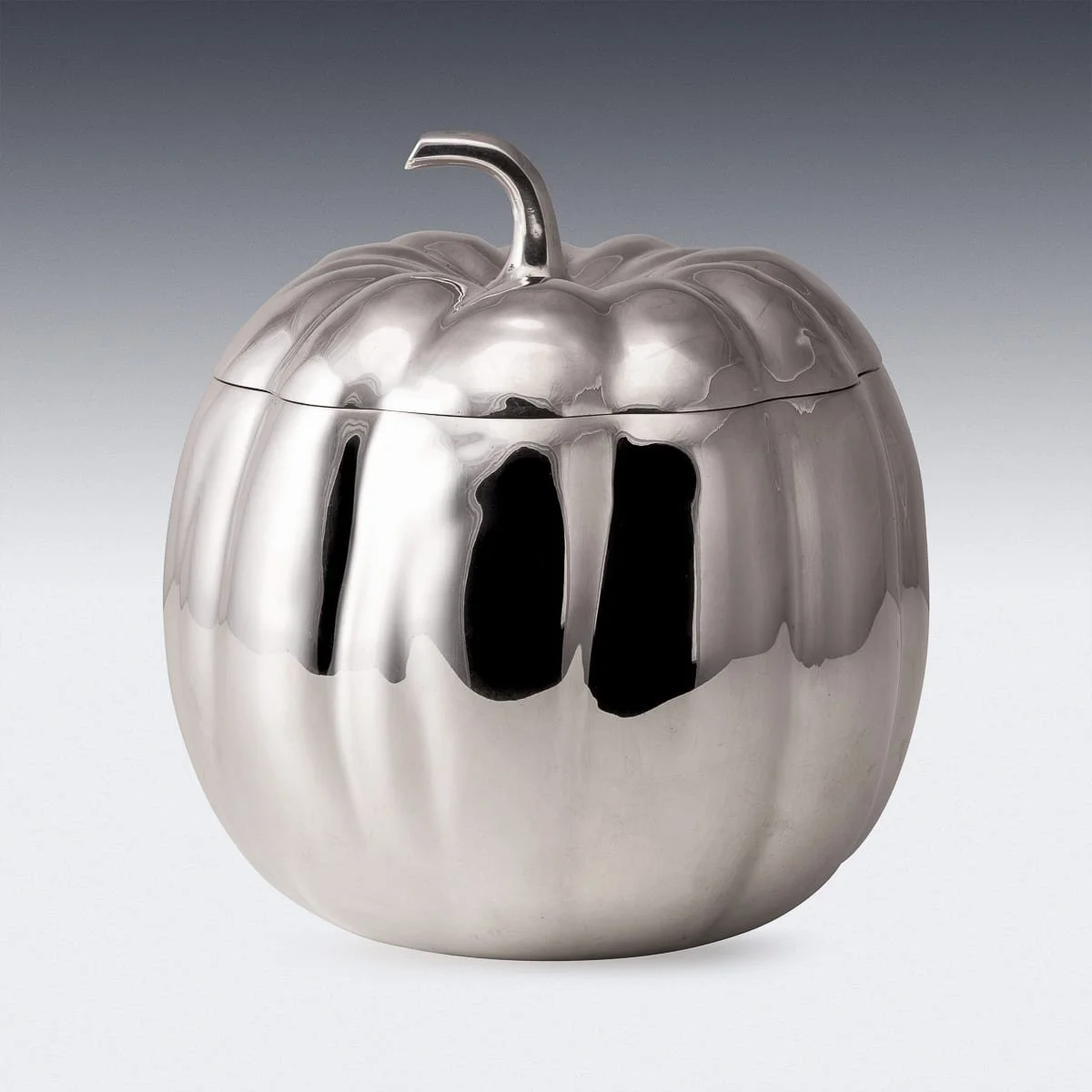 PUSHKINS.COM - D11888 - VINTAGE 20thC ITALIAN SILVER PLATED 'PUMPKIN' ICE BUCKET BY TEGHINI c.1970 - 04.jpg