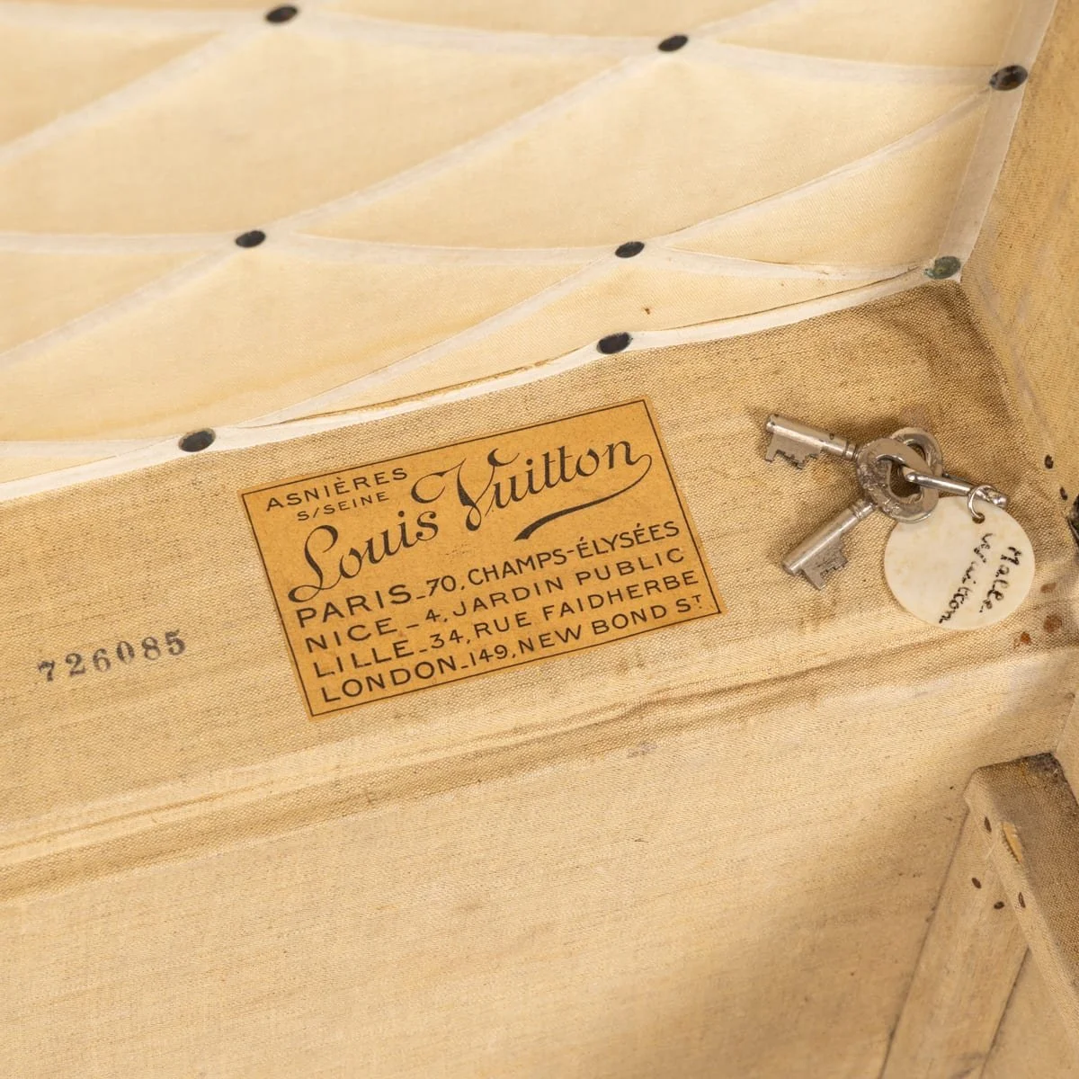 PUSHKINS.COM - B12254 - ANTIQUE 20thC LOUIS VUITTON STEAMER TRUNK IN MONOGRAM CANVAS, FRANCE c.1920 - 16.jpg