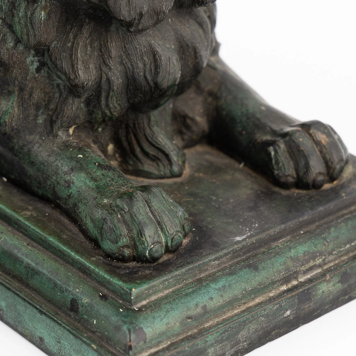 PUSHKINS.COM - A00160 - ANTIQUE 19thC VICTORIAN PAIR OF VERDIGRIS PATINATED BRONZE TRAFALGAR LIONS c.1870 - 27.jpg