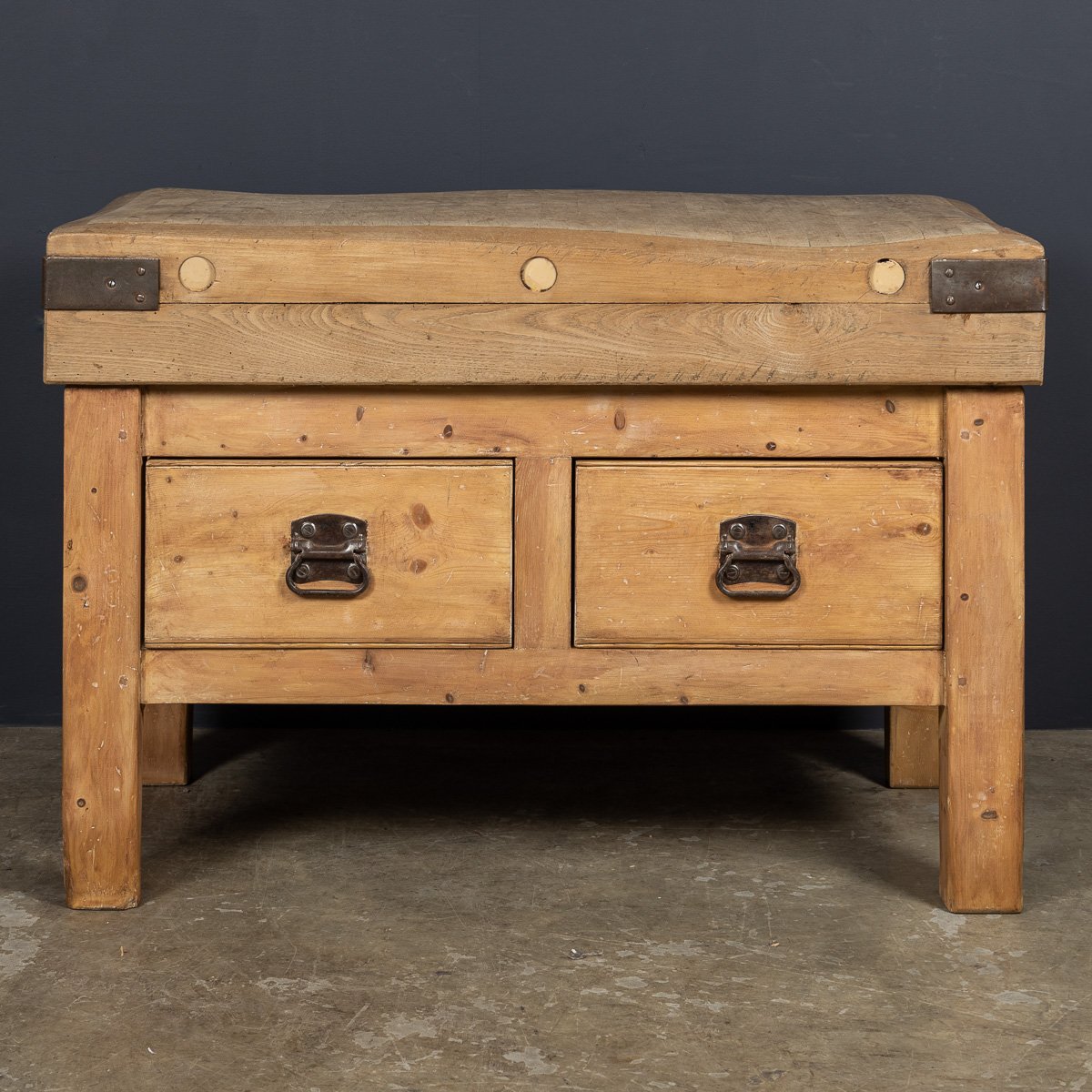 PUSHKINS.COM - D11126 - ANTIQUE 20thC FRENCH BUTCHERS BLOCK TABLE c.1920 - 05.jpg