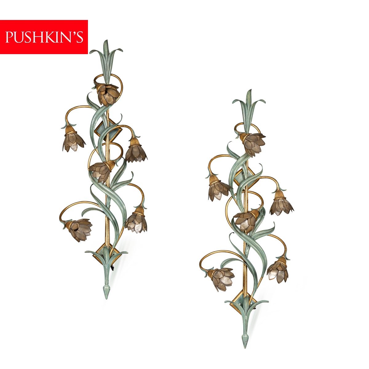 PUSHKINS.COM - VINTAGE 20thC PAIR OF ITALIAN NATURALISTIC WALL SCONCES c.1970 - 1190.jpg