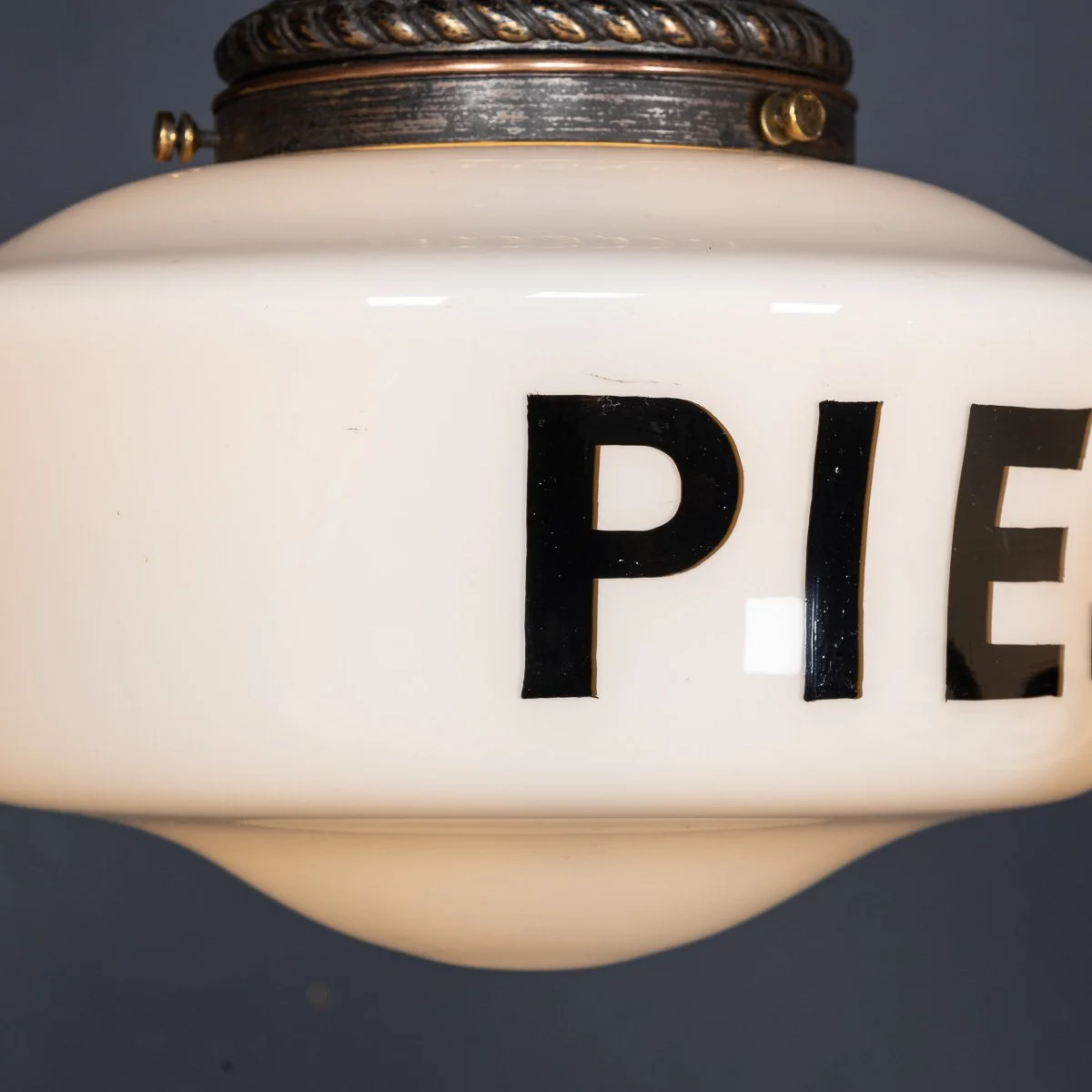 PUSHKINS.COM - D11372 - VINTAGE 20thC SET OF SIX WHITE OPAQUE GLASS & COPPER PENDANT LIGHTS c.1930 - 09.jpg