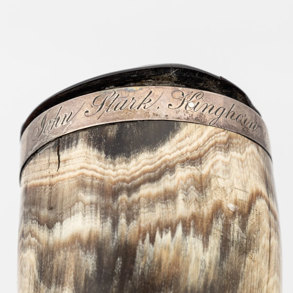 PUSHKINS.COM - B11488d - ANTIQUE 19thC SCOTTISH SILVER MOUNTED HORN TABLE SNUFF MULL c.1829 - 14.jpg