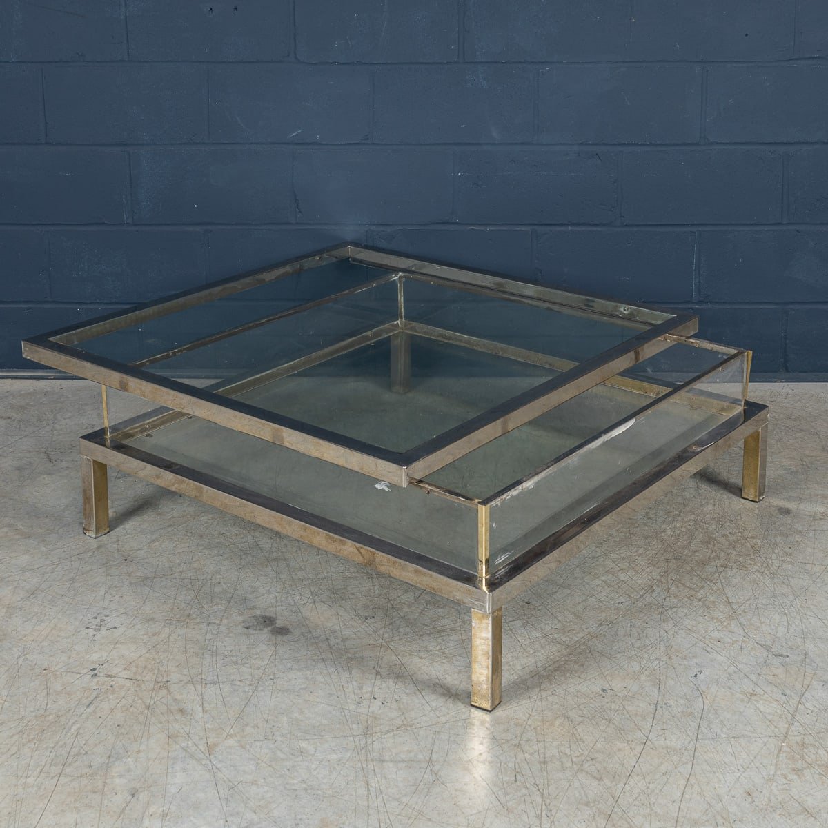 PUSHKINS.COM - B11245 - VINTAGE 20thC FRENCH CHROME & GLASS VITRINE COFFEE TABLE BY MAISON JANSEN c.1970 - 05.jpg