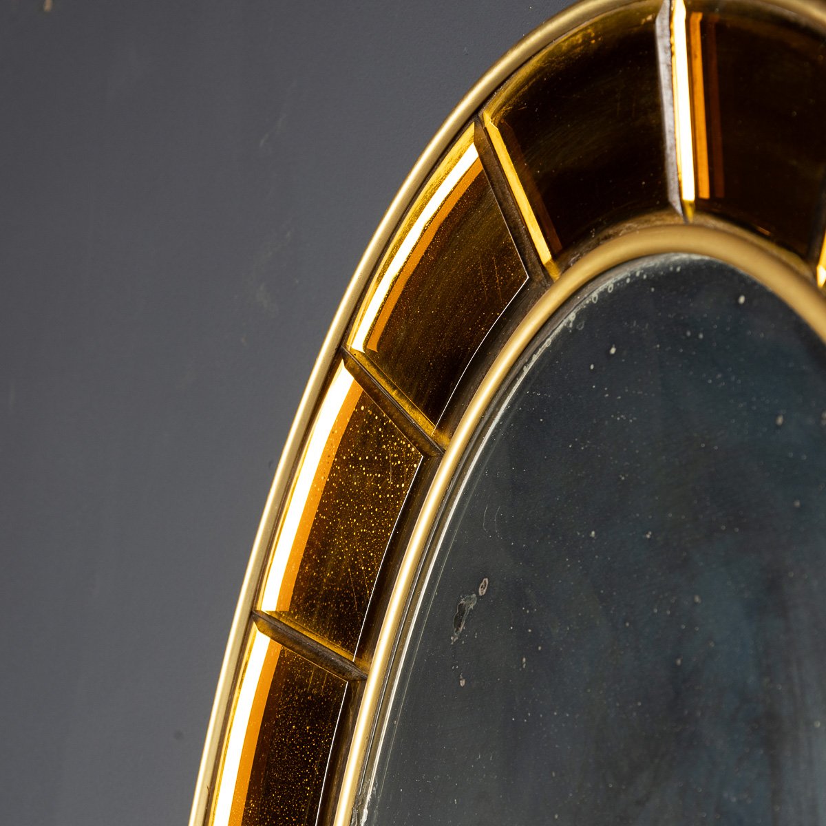 PUSHKINS.COM - D11092 - 20thC ITALIAN BRASS & GLASS OVAL MIRROR BY CRISTAL ARTE c.1950 - 18.jpg