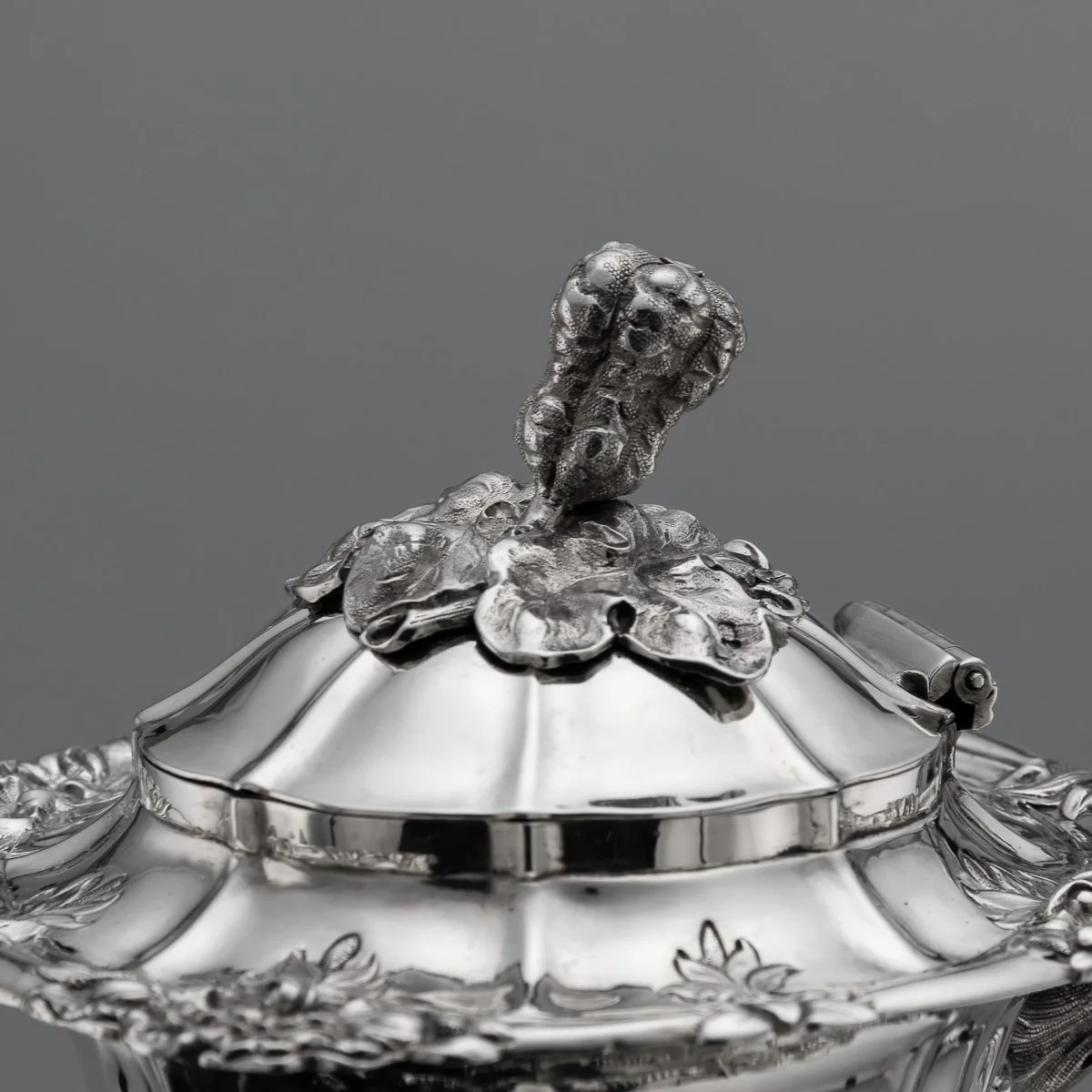 PUSHKINS.COM - A00097 - ANTIQUE 19thC VICTORIAN SOLID SILVER FOUR PIECE TEA SET, LONDON c.1854 - 09.jpg