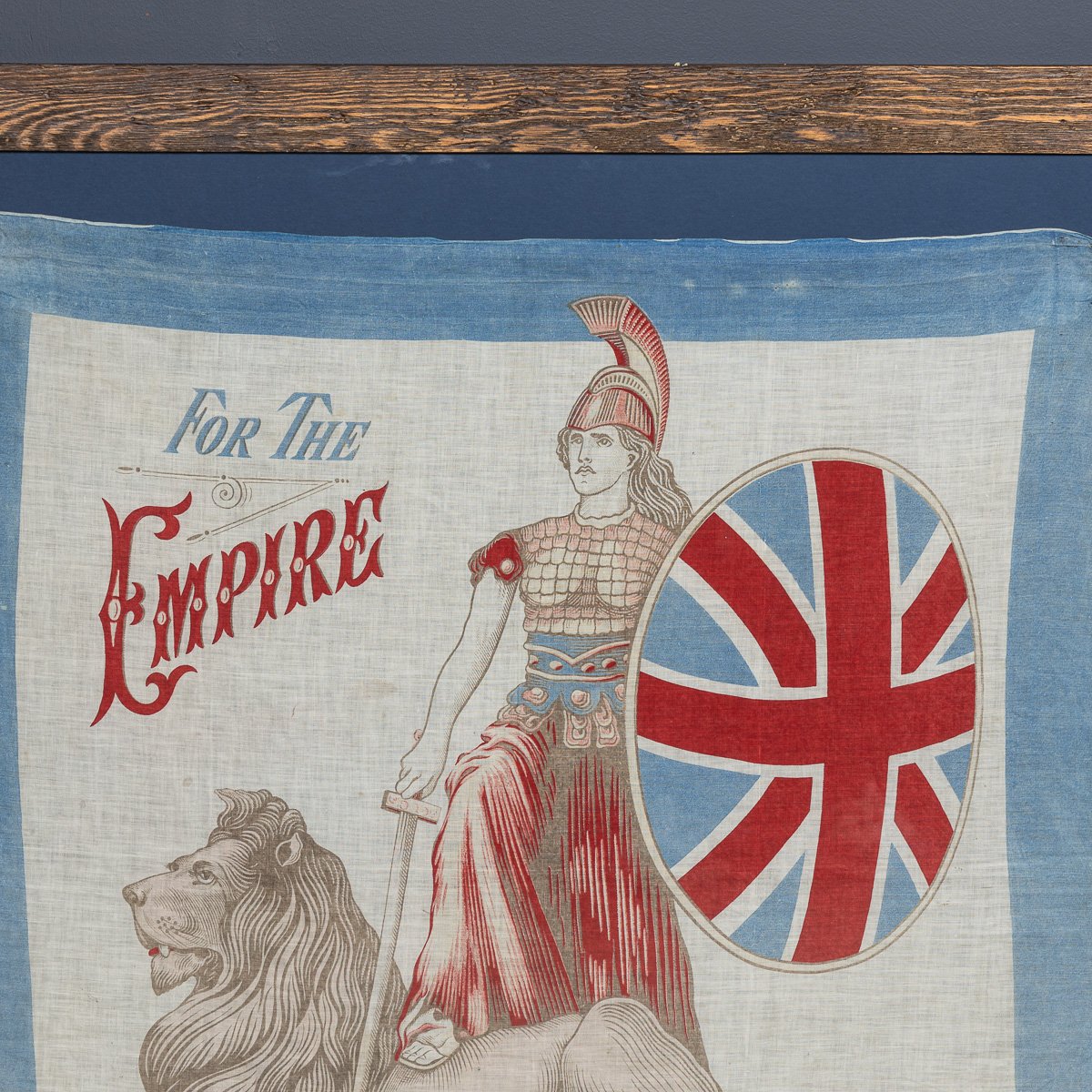 PUSHKINS.COM - D11340 - ANTIQUE 20thC FRAMED EDWARDIAN BRITANNIA FOR THE EMPIRE FLAG c.1905 - 04.jpg