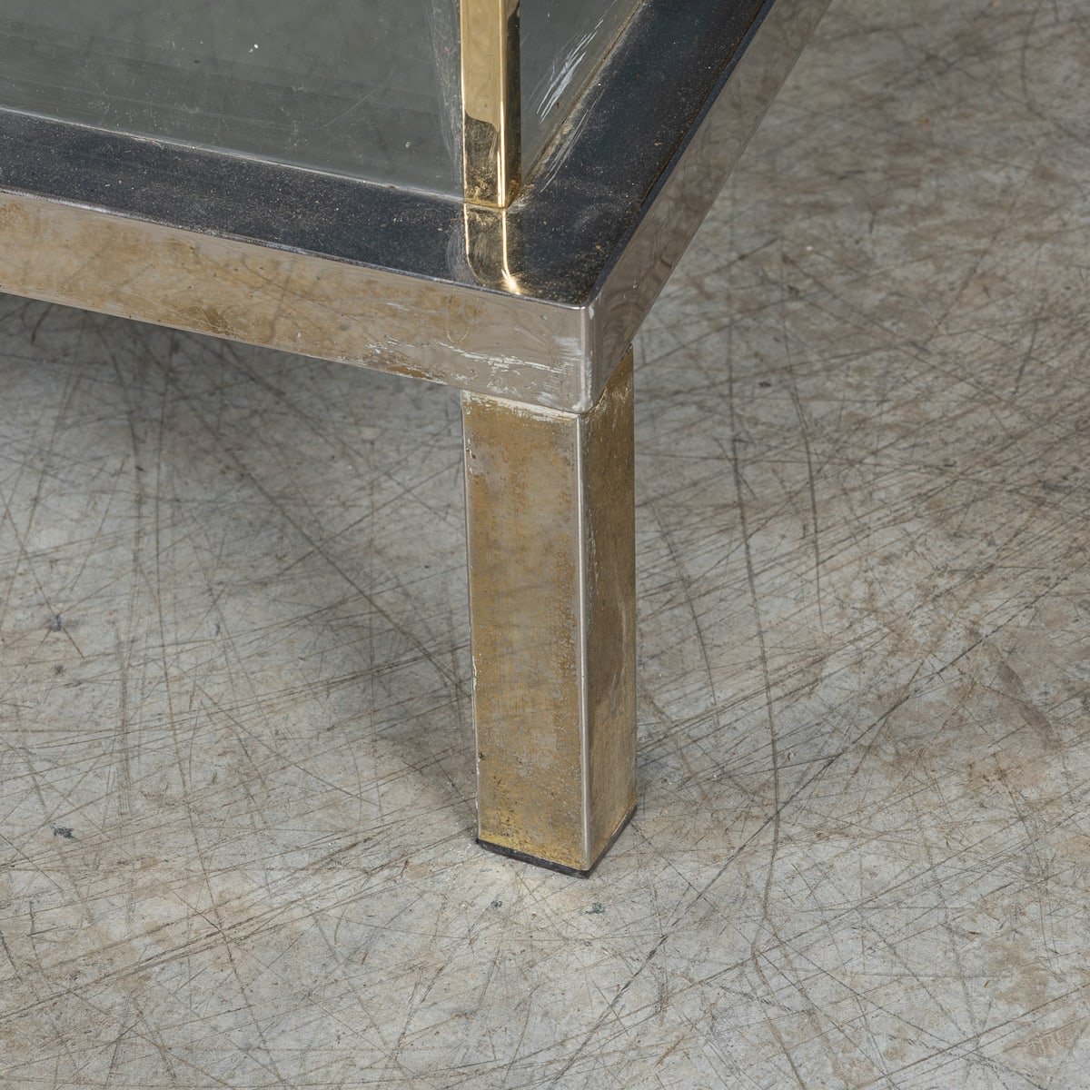 PUSHKINS.COM - B11245 - VINTAGE 20thC FRENCH CHROME & GLASS VITRINE COFFEE TABLE BY MAISON JANSEN c.1970 - 09.jpg