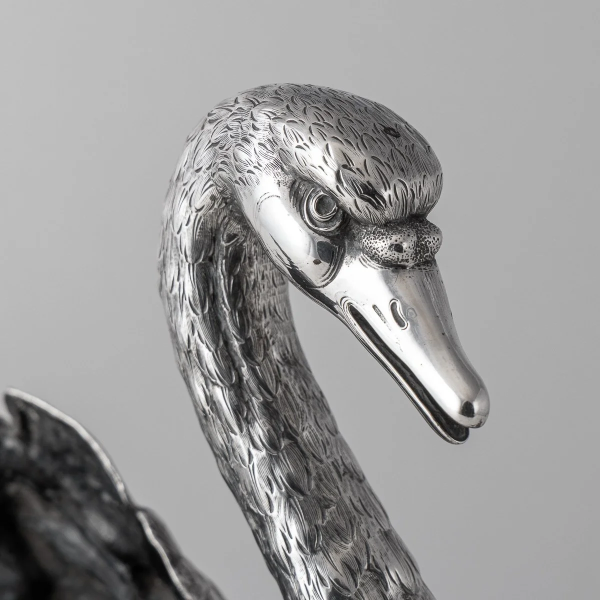 PUSHKINS.COM - D11977 - ANTIQUE 20thC GERMAN SOLID SILVER SWAN JARDINIÈRE c.1910 - 21.jpg