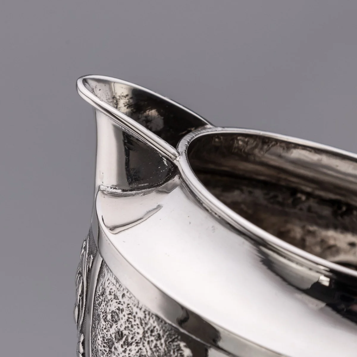 PUSHKINS.COM - A11065 - ANTIQUE 19thC INDIAN STYLE THREE PIECE SOLID SILVER TEA SET, REED & BARTON c1900 - 23.jpg