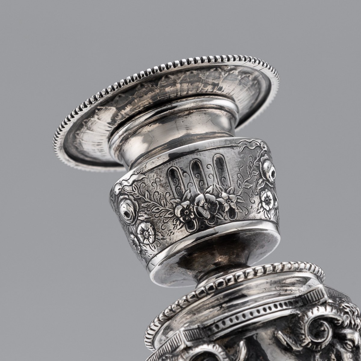 PUSHKINS.COM - J12510 - ANTIQUE 19thC GERMAN PAIR OF SOLID SILVER CANDELESTICKS, HANAU c.1870 -  17.jpg