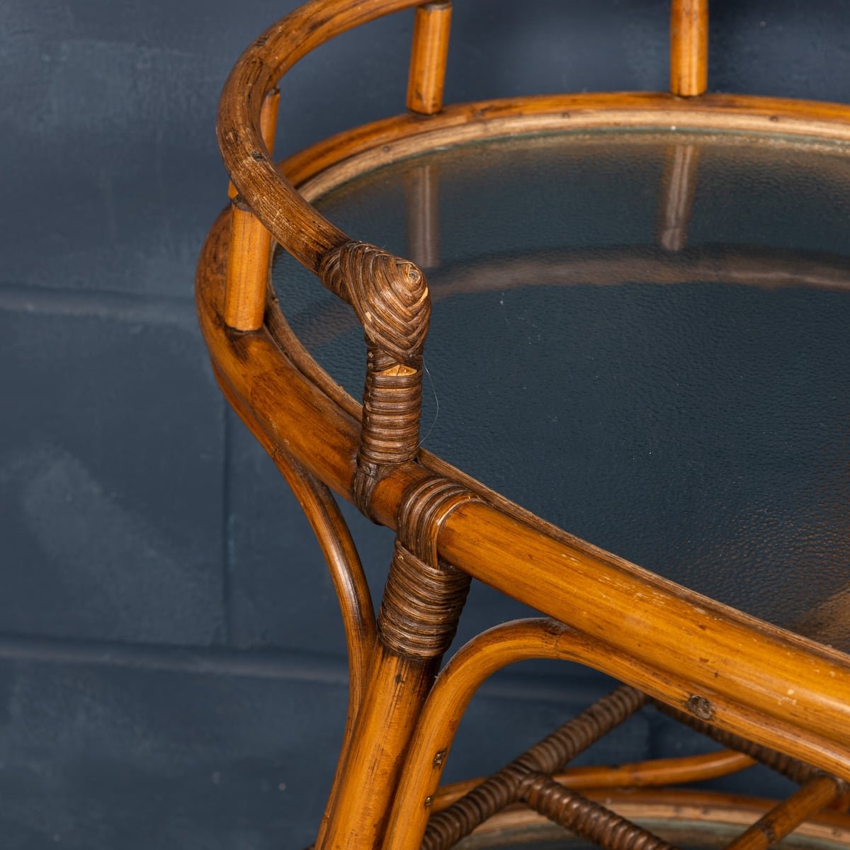 PUSHKIN'S - 20thC ITALIAN BAMBOO DRINKS TROLLEY c.1970 - 11.jpg