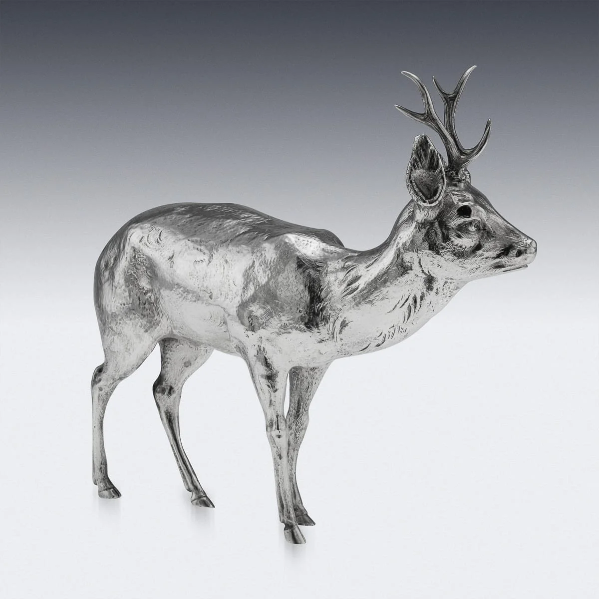 PUSHKINS.COM - C12285 - ANTIQUE 20thC GERMAN SOLID SILVER STATUES OF A REINDEER, HANAU c.1920 - 07.jpg