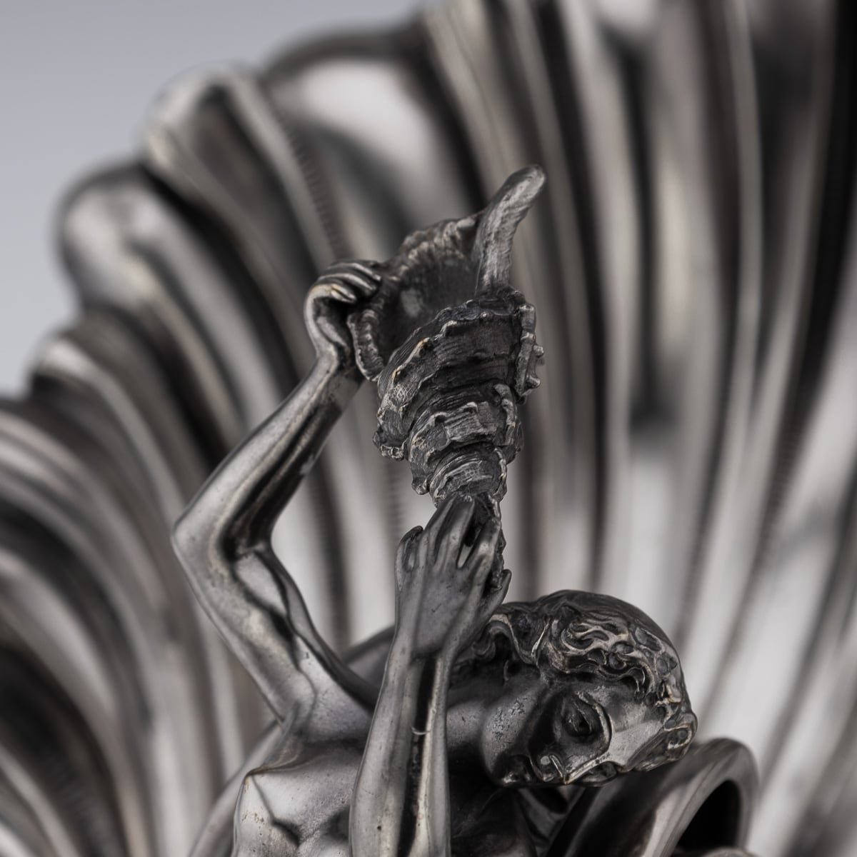 PUSHKIN'S - ANTIQUE 19thC FRENCH SILVER PLATE HIPPOCAMPI, MERMAID & SHELL CENTERPIECE c.1890 - 8.jpg