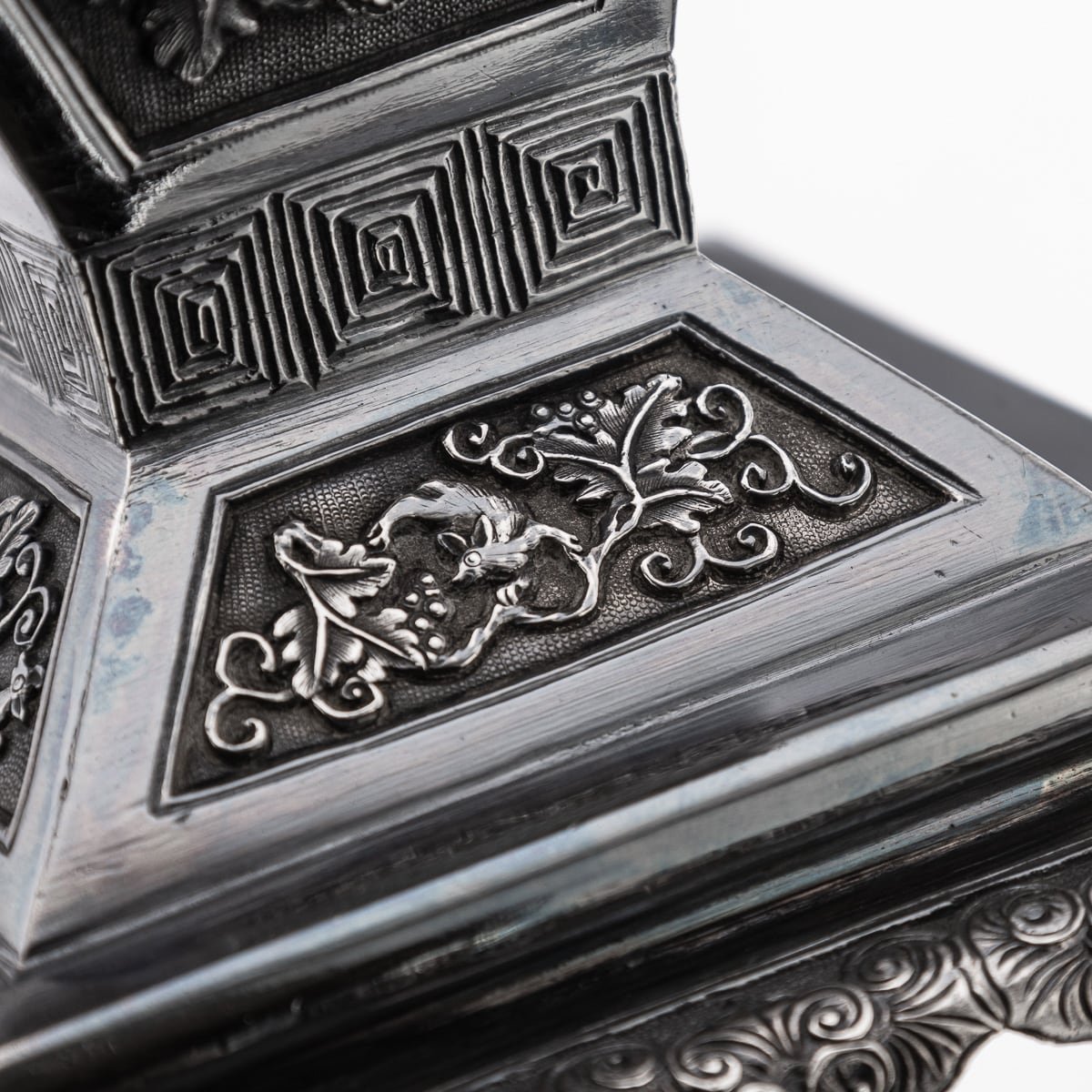 PUSHKINS.COM - ANTIQUE 19thC CHINESE EXPORT PAIR OF SOLID SILVER CANDELABRAS c.1900 - 16.jpg