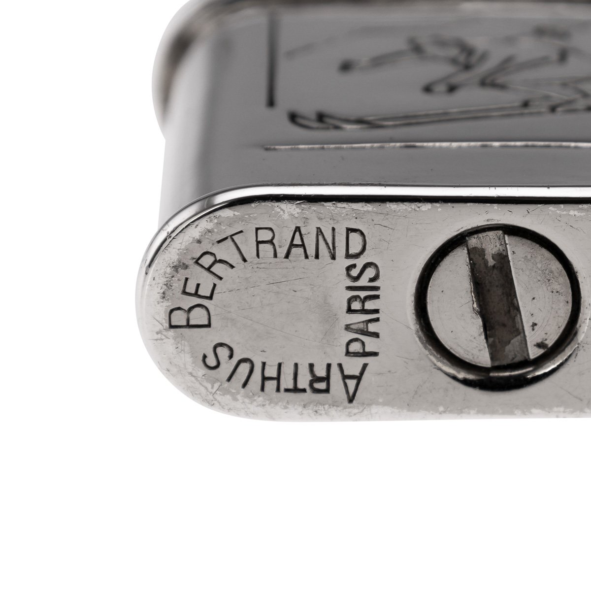 PUSHKINS.COM - J9836 - 20thC FRENCH CHROME PLATED NOVELTY 'SKIIER' LIGHTER BY ARTHUS BERTRAND c.1950 - 12.jpg