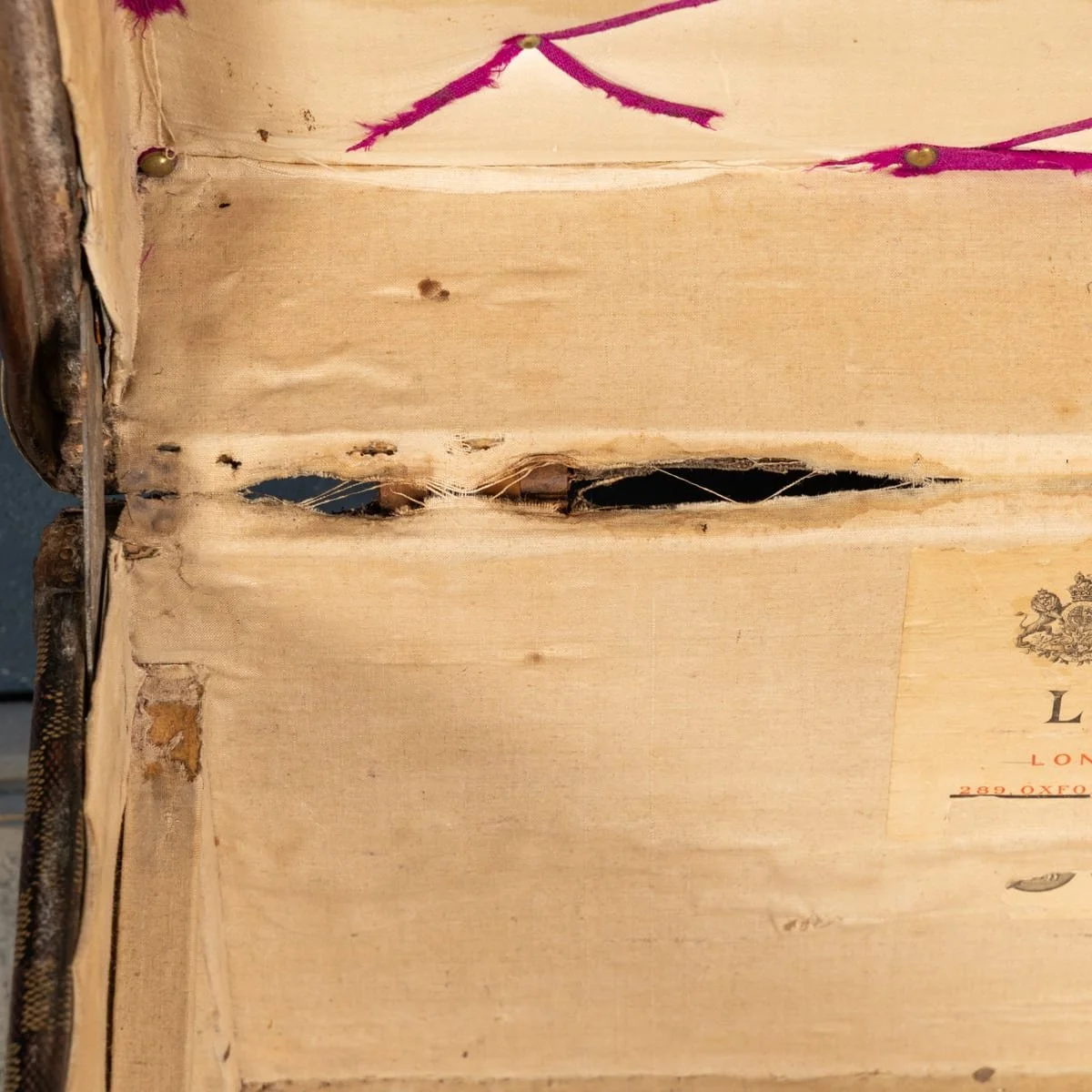 PUSHKINS.COM - B12256w - ANTIQUE 19thC LOUIS VUITTON STEAMER TRUNK IN DAMIER CANVAS, FRANCE c.1890 - 19.jpg