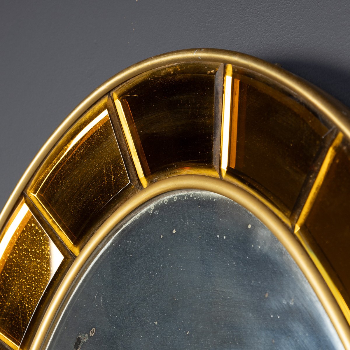 PUSHKINS.COM - D11092 - 20thC ITALIAN BRASS & GLASS OVAL MIRROR BY CRISTAL ARTE c.1950 - 11.jpg