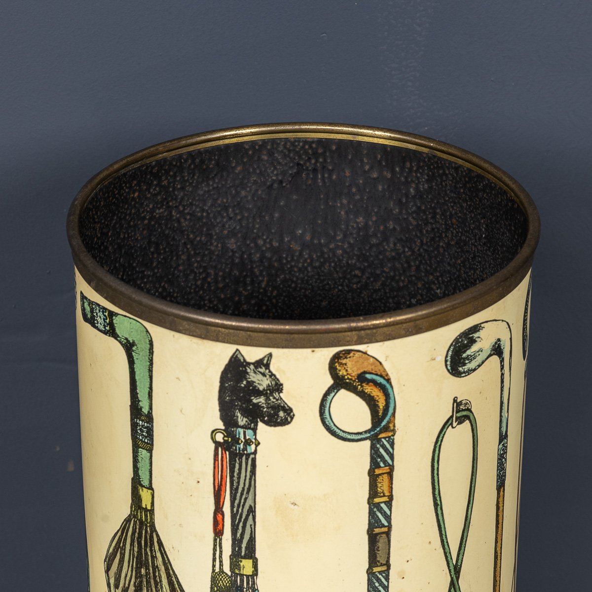 PUSHKINS.COM - D11143 - 20thC ITALIAN ROUND UMBRELLA & STICK STAND BY PIERO FORNASETTI c.1950 - 08.jpg