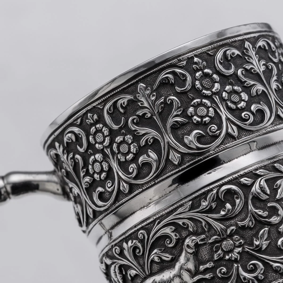 PUSHKINS.COM - A00120 - ANTIQUE 19thC INDIAN KUTCH SOLID SILVER MUG, OOMERSI MAWJI, BHUJ c.1890 - 12.jpg