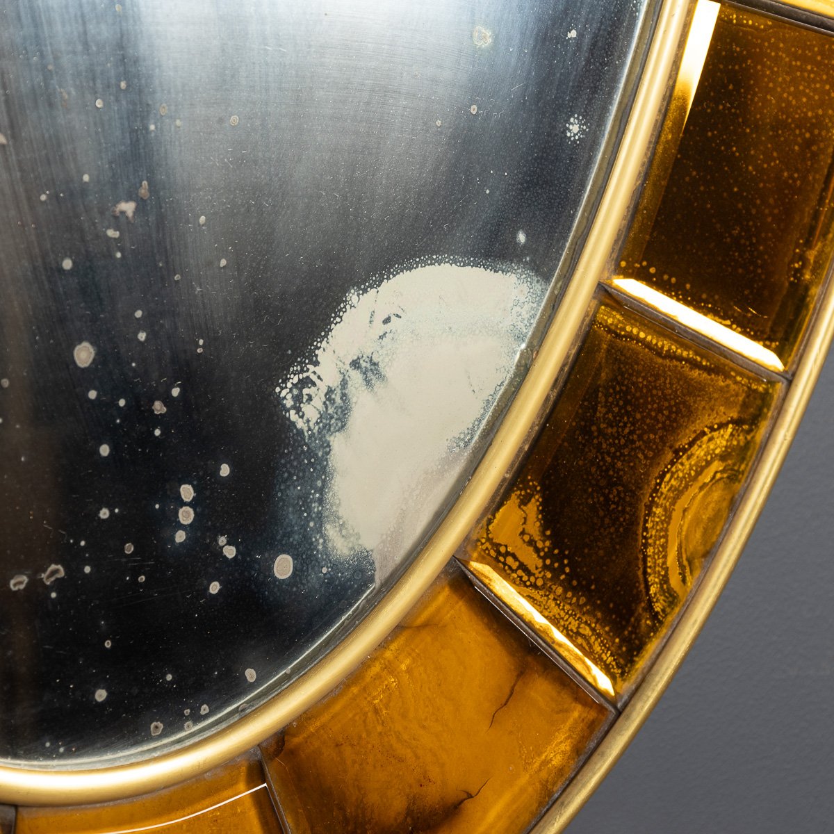 PUSHKINS.COM - D11092 - 20thC ITALIAN BRASS & GLASS OVAL MIRROR BY CRISTAL ARTE c.1950 - 19.jpg