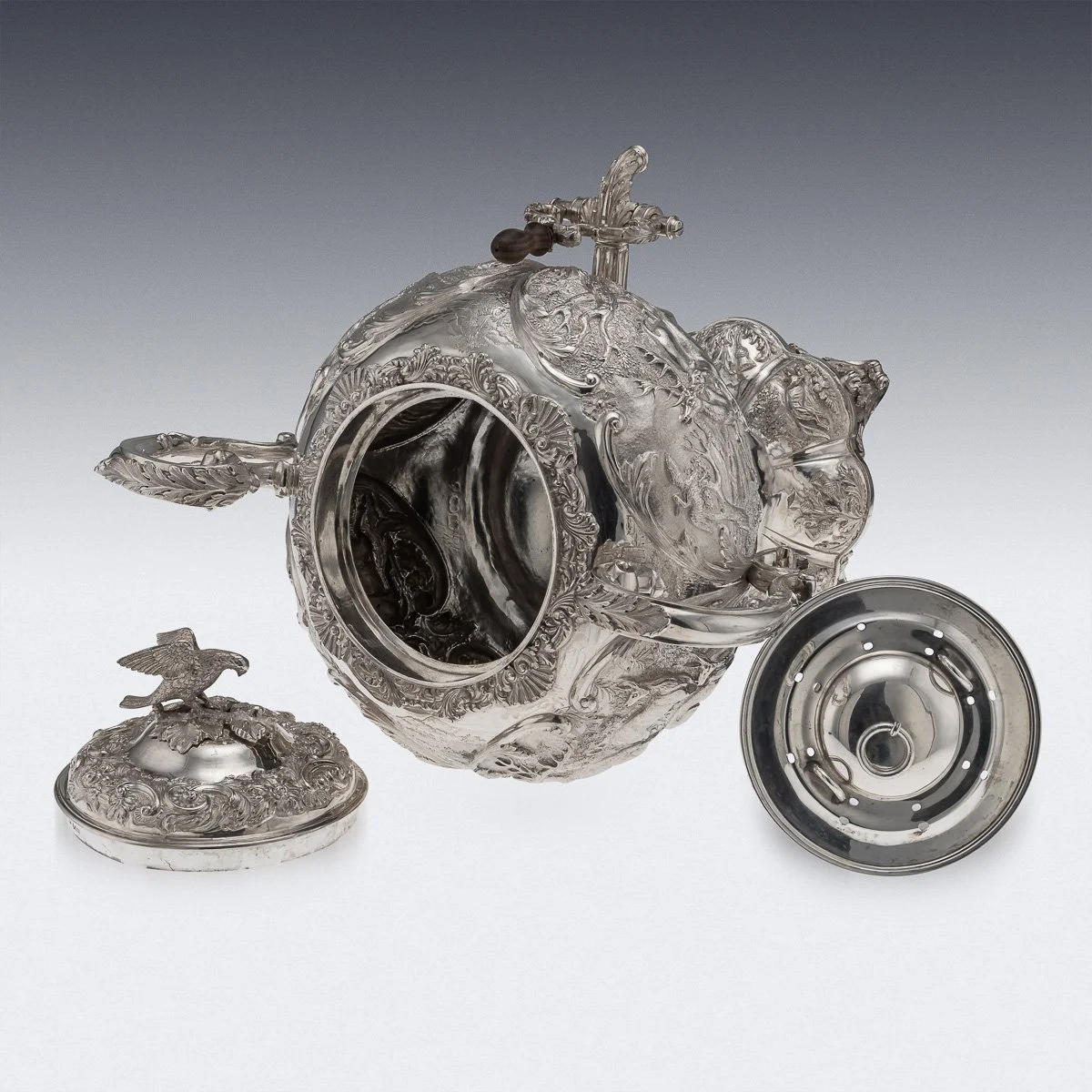 PUSHKINS.COM - A00124 - ANTIQUE 19thC WILLIAM IV SOLID SILVER HOT WATER KETTLE : SAMOVAR, LONDON c.1837 - 10.jpg