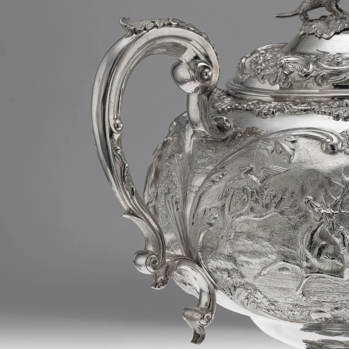 PUSHKINS.COM - A00124 - ANTIQUE 19thC WILLIAM IV SOLID SILVER HOT WATER KETTLE : SAMOVAR, LONDON c.1837 - 15.jpg