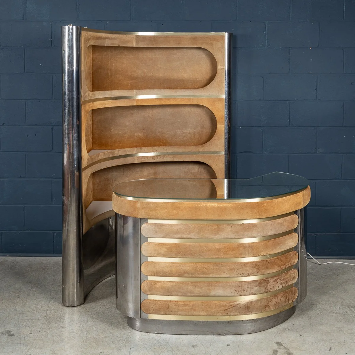PUSHKINS.COM - B11474 - VINTAGE 20thC ITALIAN STANDING DRY BAR BY WILLY RIZZO c.1970 - 03.jpg