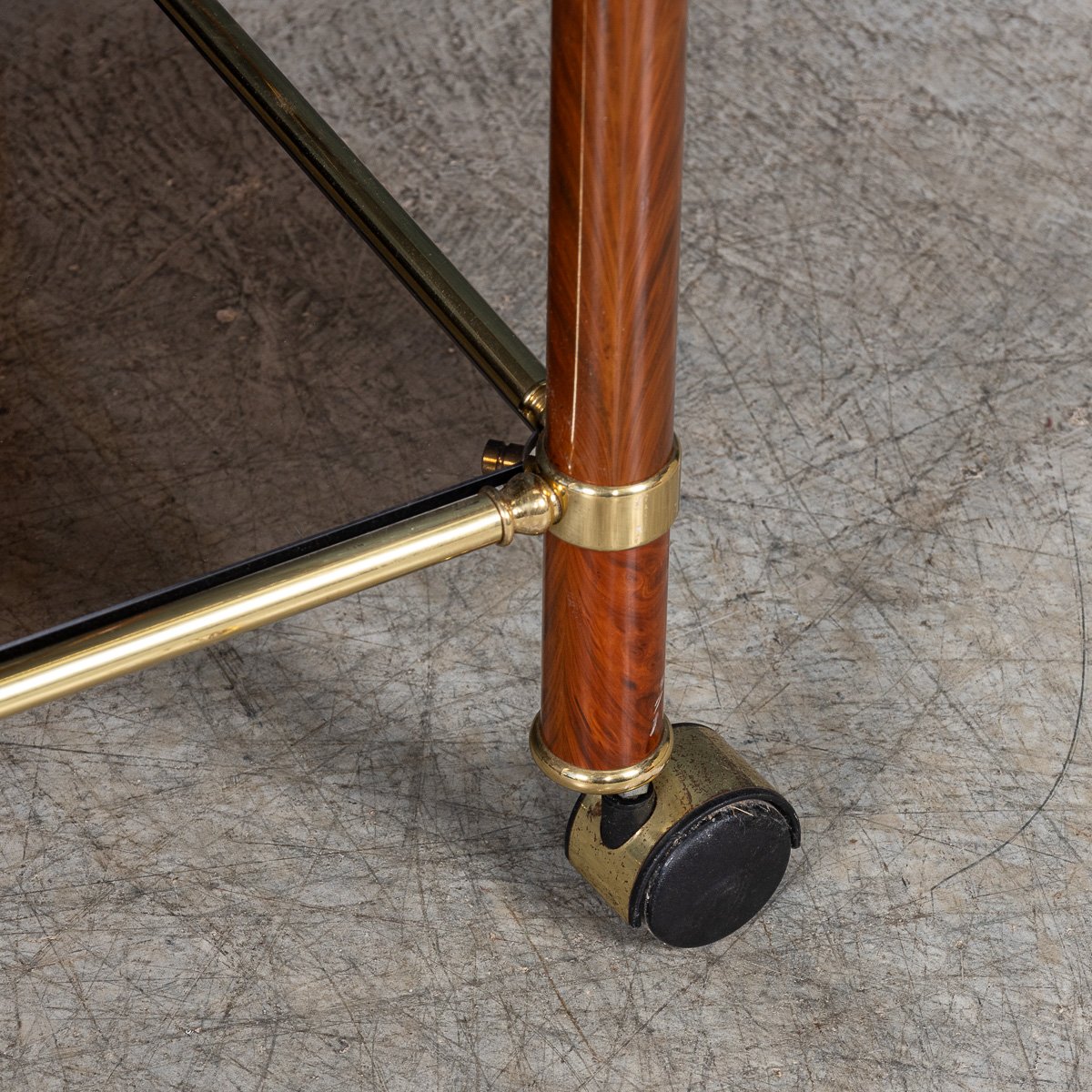 PUSHKINS.COM - B11307 - VINTAGE 20thC ITALIAN BRASS & SMOKED GLASS DRINKS TROLLEY c.1980 - 15.jpg
