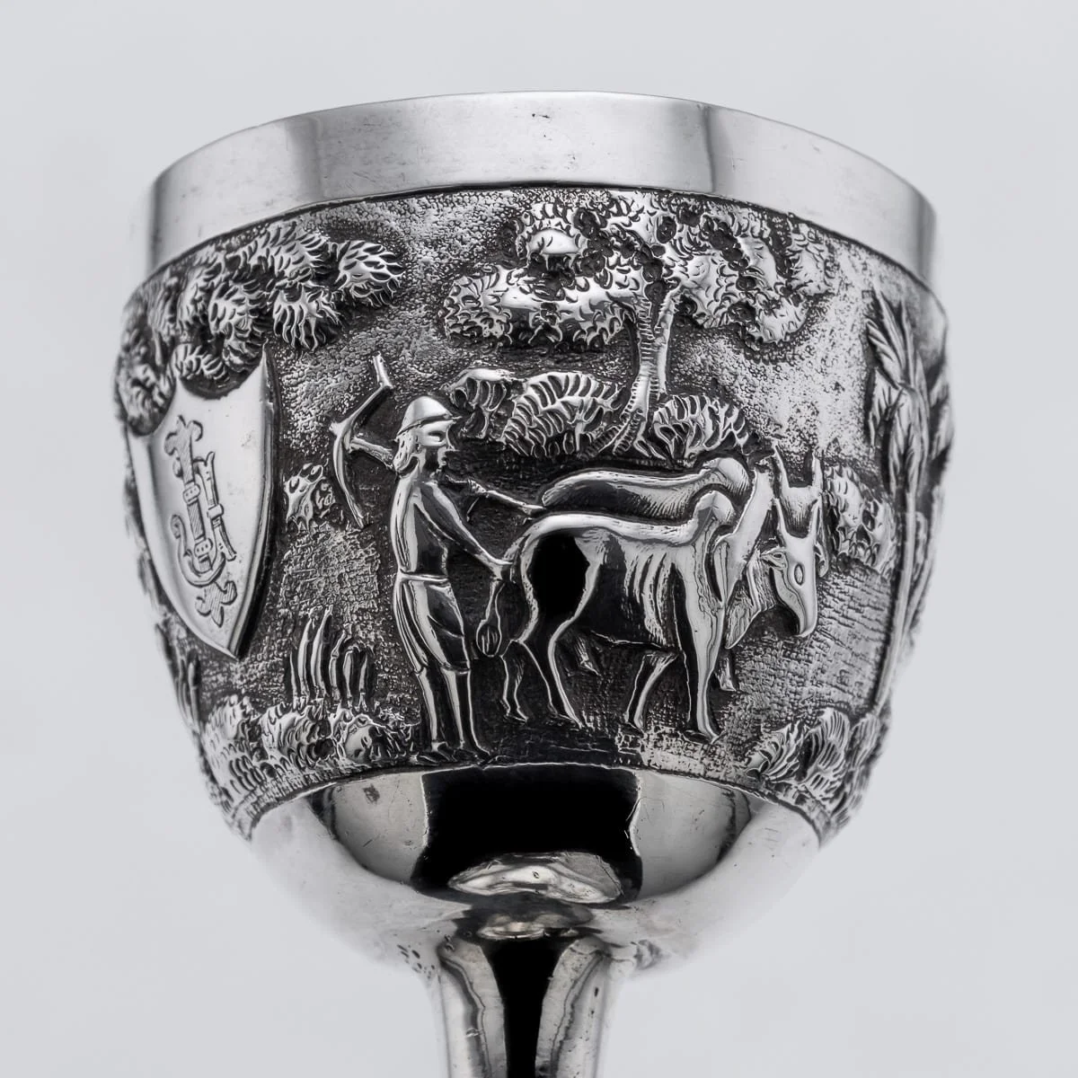 PUSHKINS.COM - A00121 - ANTIQUE 19thC INDIAN SOLID SILVER SPIRIT MEASURE, MADRAS c.1890 - 14.jpg