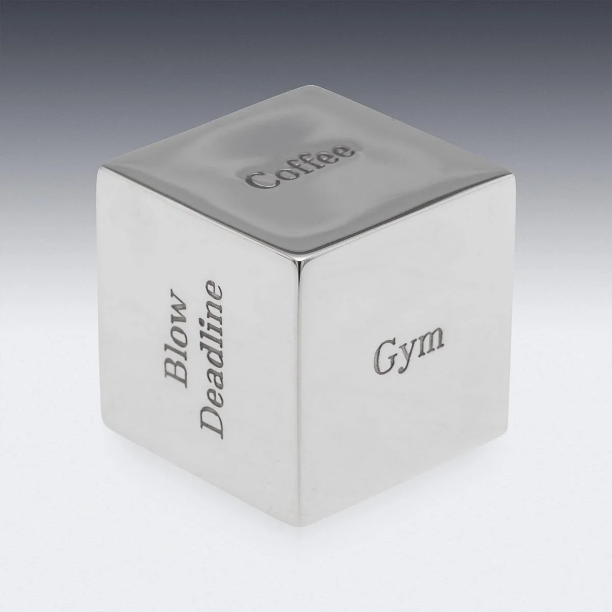 PUSHKINS.COM - J11724 - NOVELTY 21stC ENGLISH SOLID SILVER "DECISIONS" DICE BY ASPREY & GARRARD c.2000 - 8.jpg