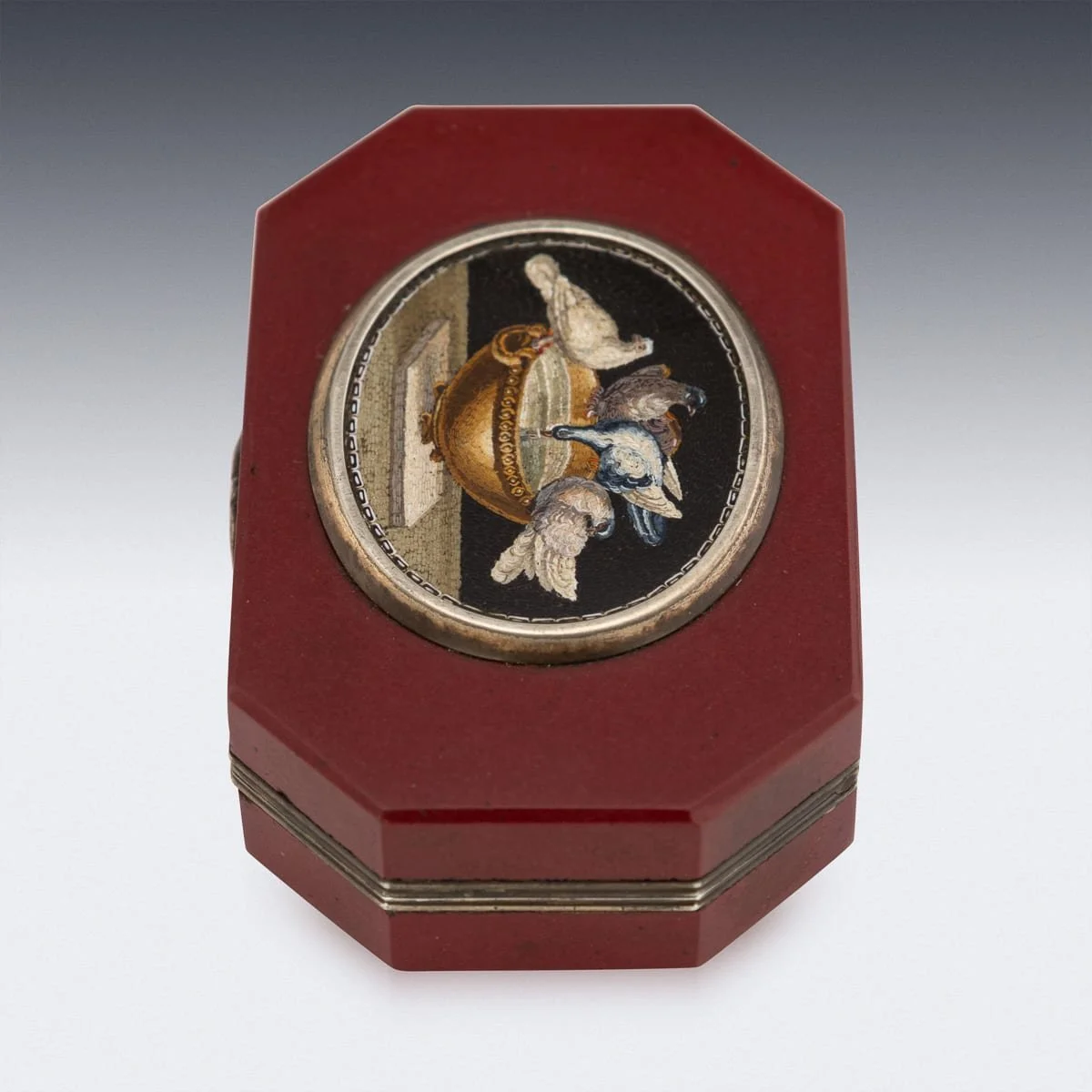 PUSHKINS.COM - A00075 - ANTIQUE 19thC ITALIAN SILVER & SILVER GILT MOUNTED MICRO MOSAIC BOX c.1890 - 05.jpg