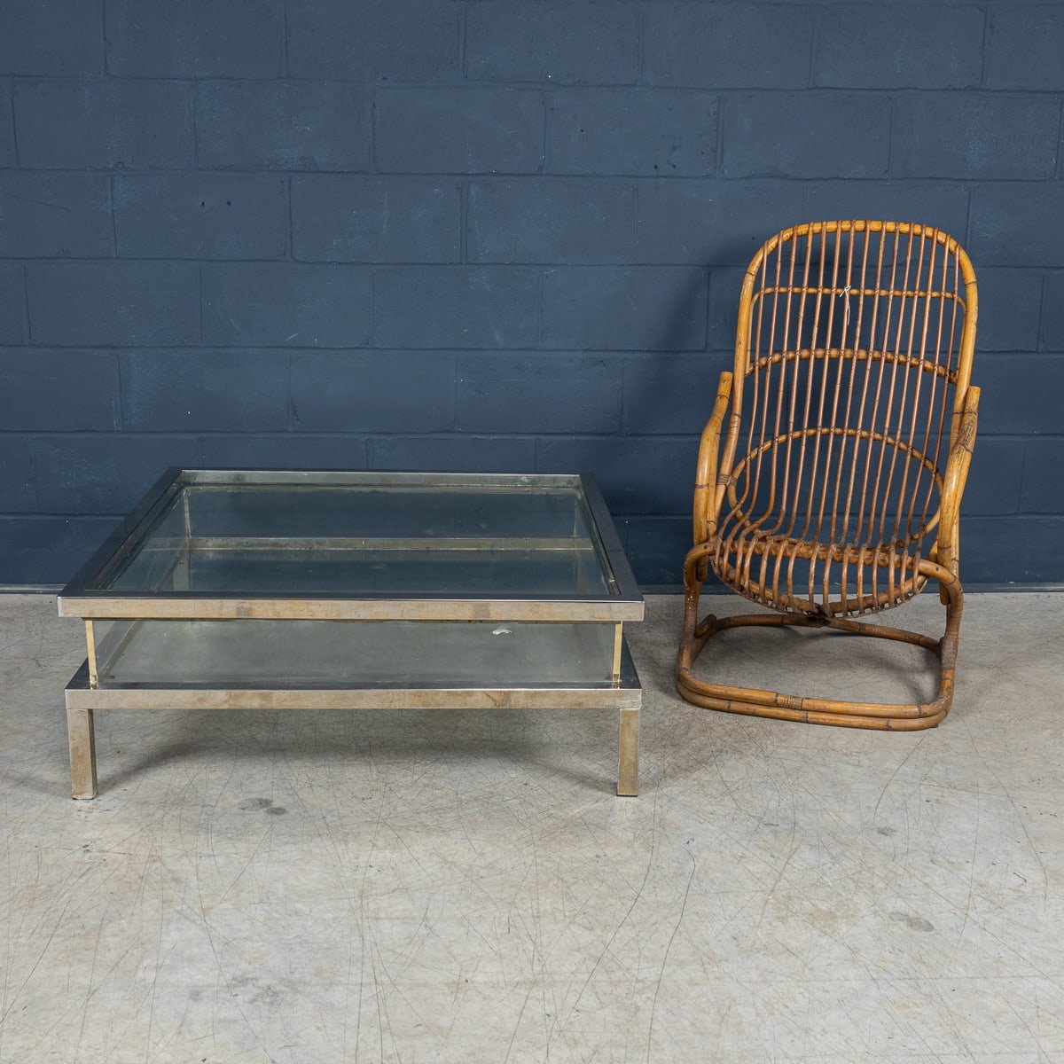 PUSHKINS.COM - B11245 - VINTAGE 20thC FRENCH CHROME & GLASS VITRINE COFFEE TABLE BY MAISON JANSEN c.1970 - 06.jpg