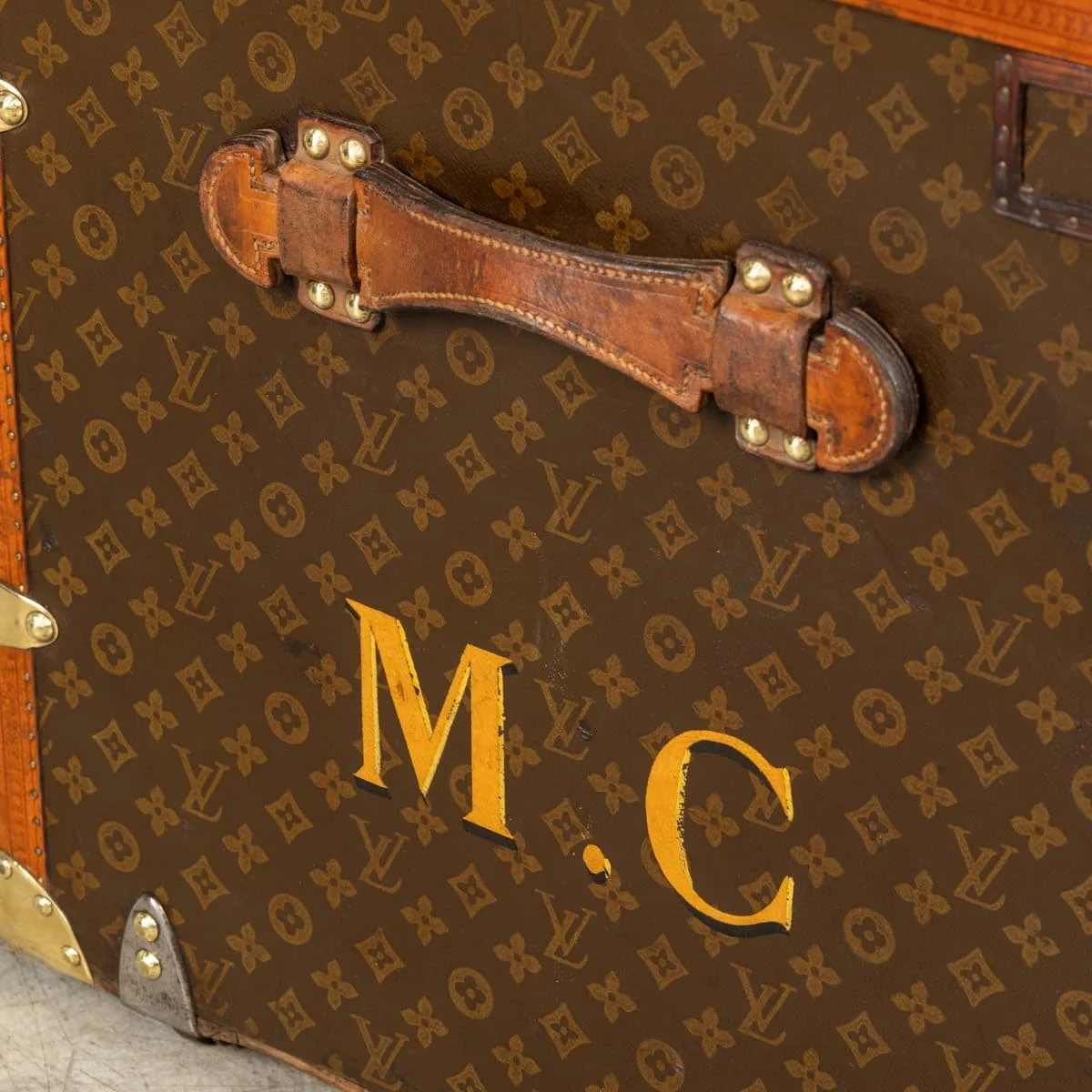 PUSHKINS.COM - B12347 - ANTIQUE 20thC LOUIS VUITTON STEAMER TRUNK IN MONOGRAM CANVAS, FRANCE c.1920 - 31.jpg