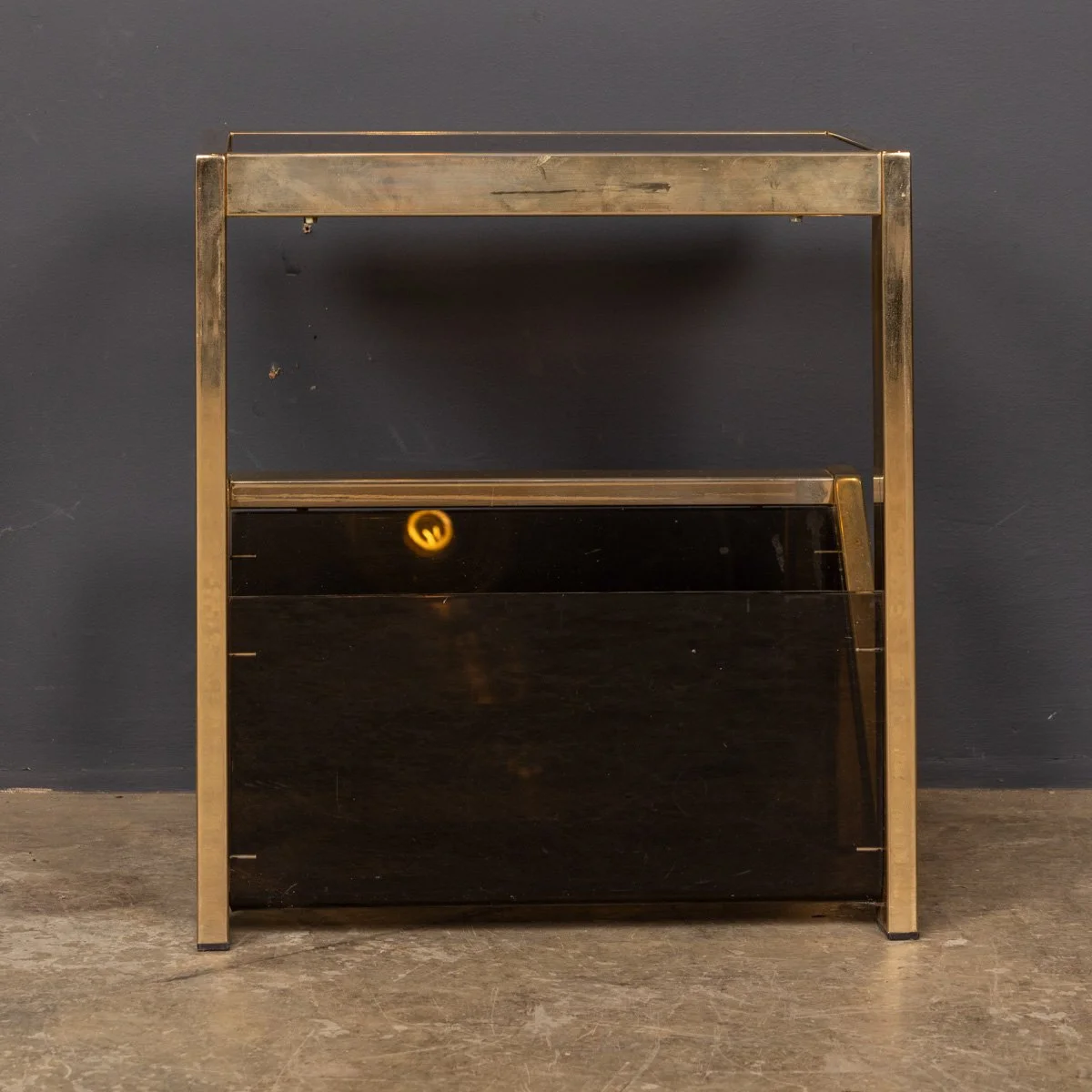 PUSHKINS.COM - Z12414 - VINTAGE 20thC BRASS, CHROME & GLASS "N" TABLE BY BELGO CHROM, BELGIUM c.1970 - 08.jpg